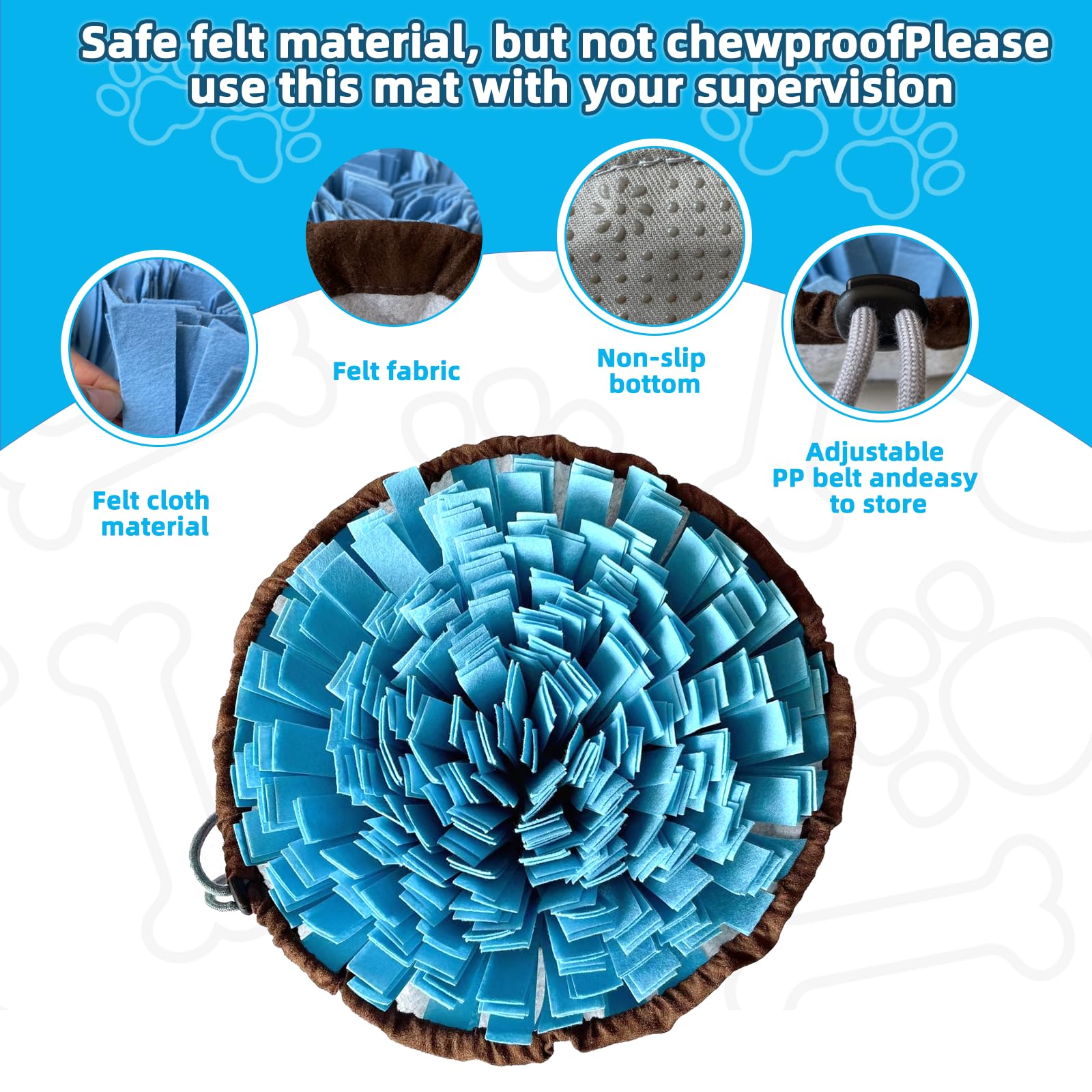 Snuffle Mat For Dogs-Cats-Dog Puzzle Toys, Adjustable Pet Foraging Mat For Smell Training, Vivifying Snuffle Mat For Dogs,Dog Di