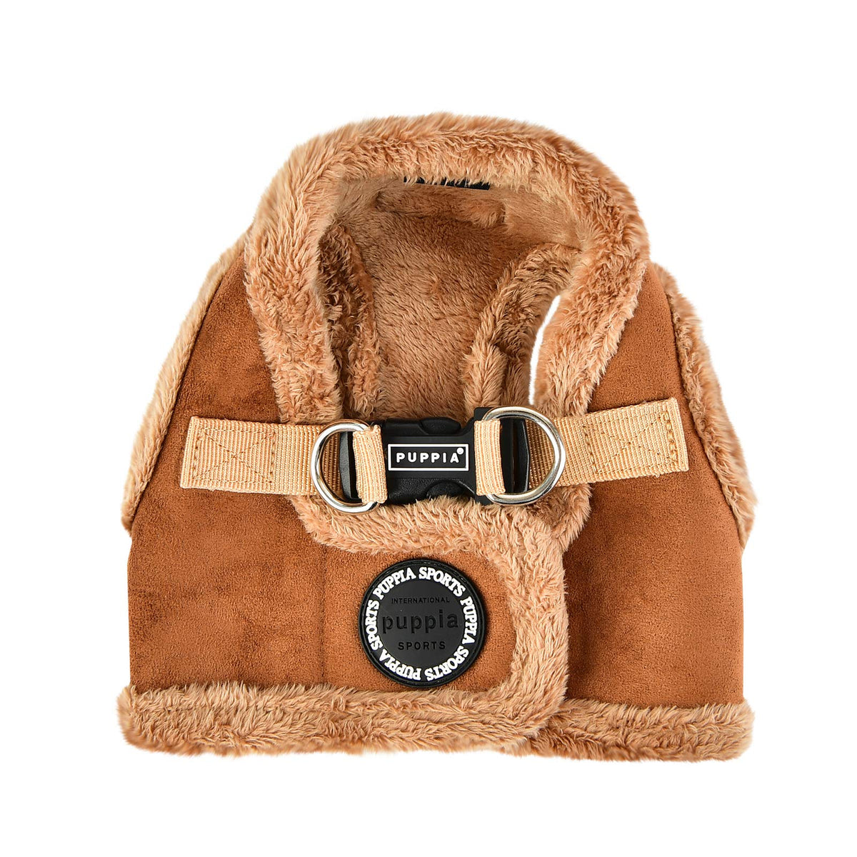 Puppia Terry Vest Dog Harness Step-In Winter Suede Warm No Choke No Pull Training Walking For Small And Medium Dog, Brown, X-Large