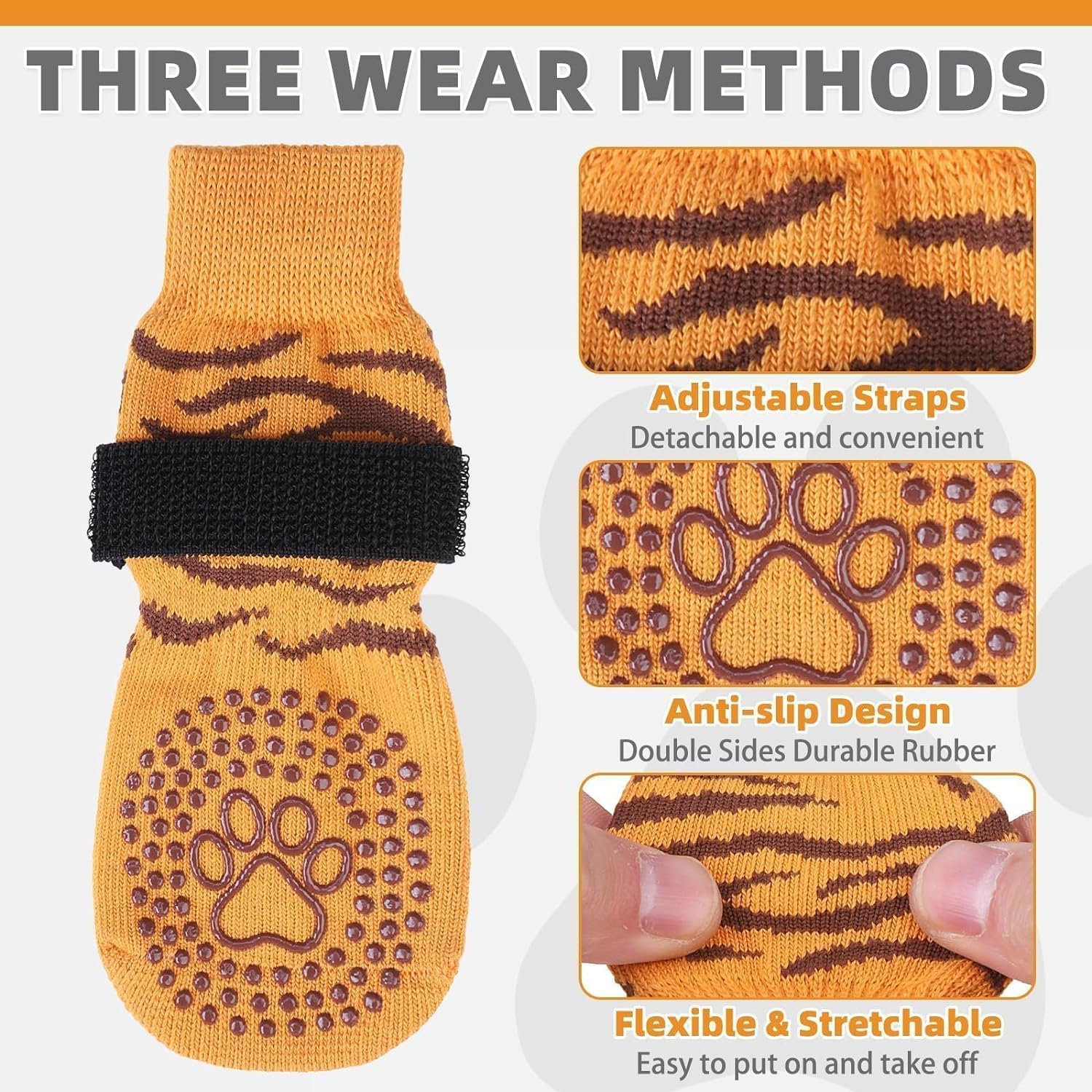 KOOLTAIL Anti Slip Dog Socks for Hot/Cold Pavement to Prevent Licking Paws, Dog Boots&Paw Protector with Grip for Hardwood Floor