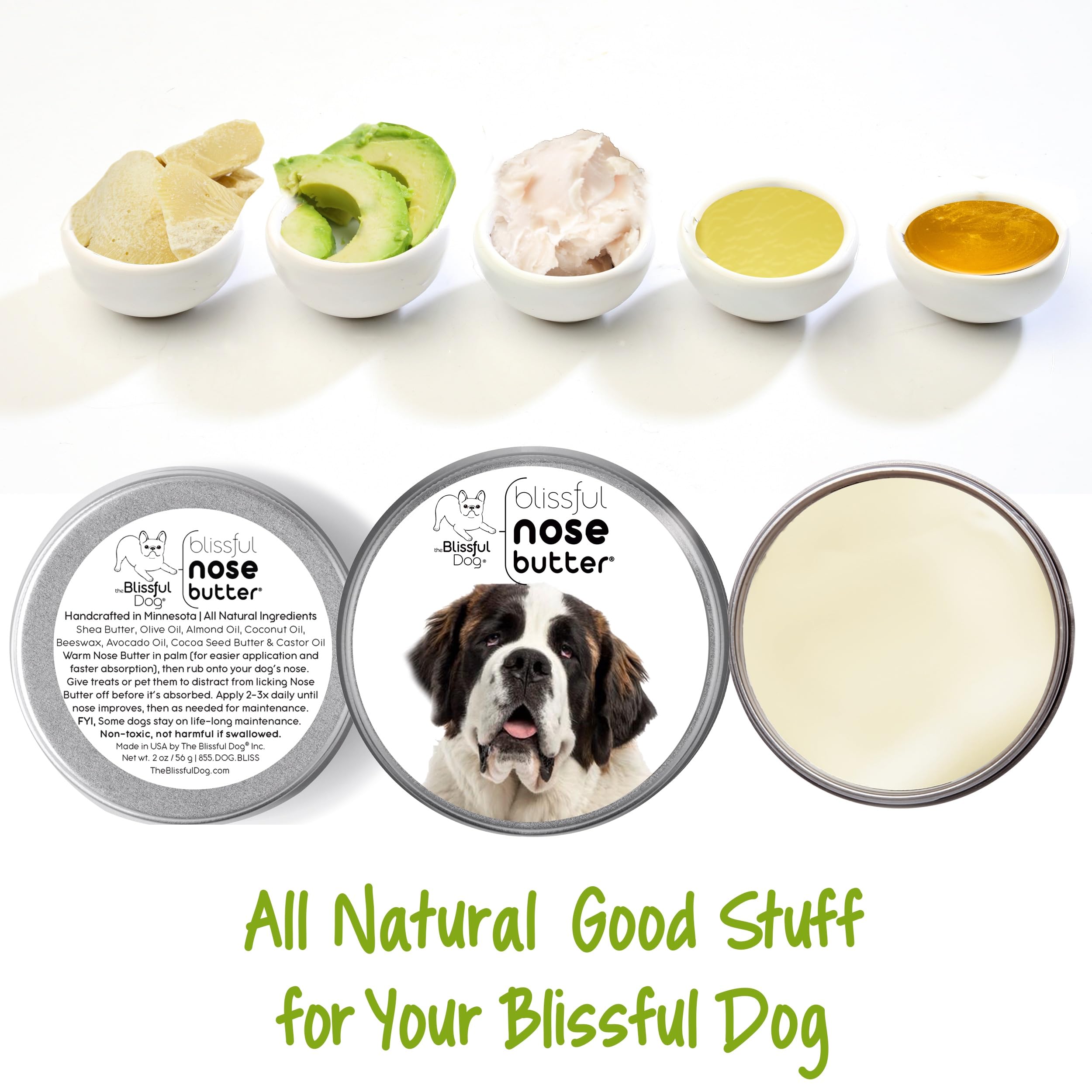 The Blissful Dog St. Bernard Unscented Nose Butter - Dog Nose Butter, 8 Ounce