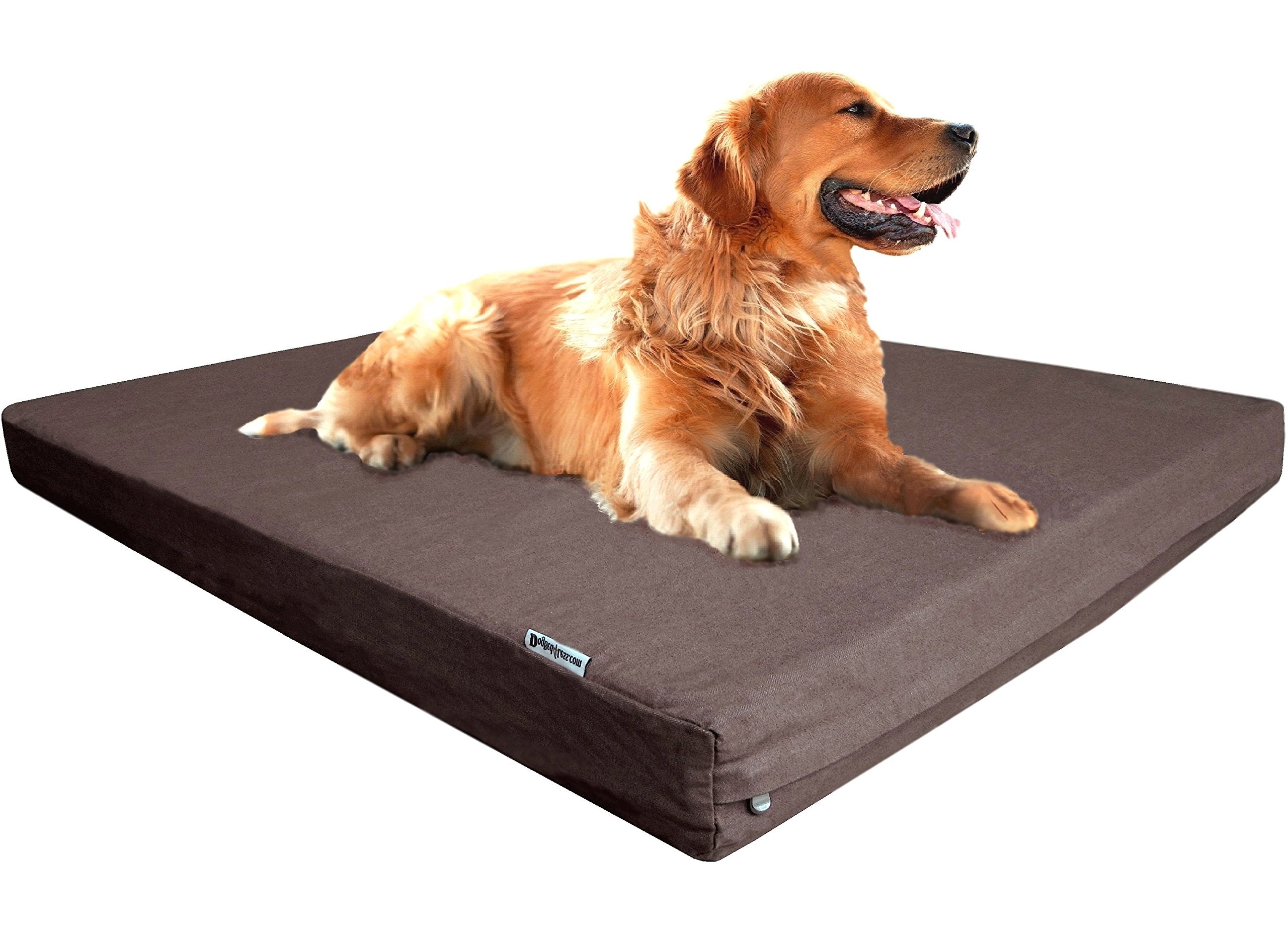 Dogbed4Less Extra Large Orthopedic Waterproof Durable Dog Bed For Medium To Large Dogs With Cool Memory Foam Pad, Denim In Brown