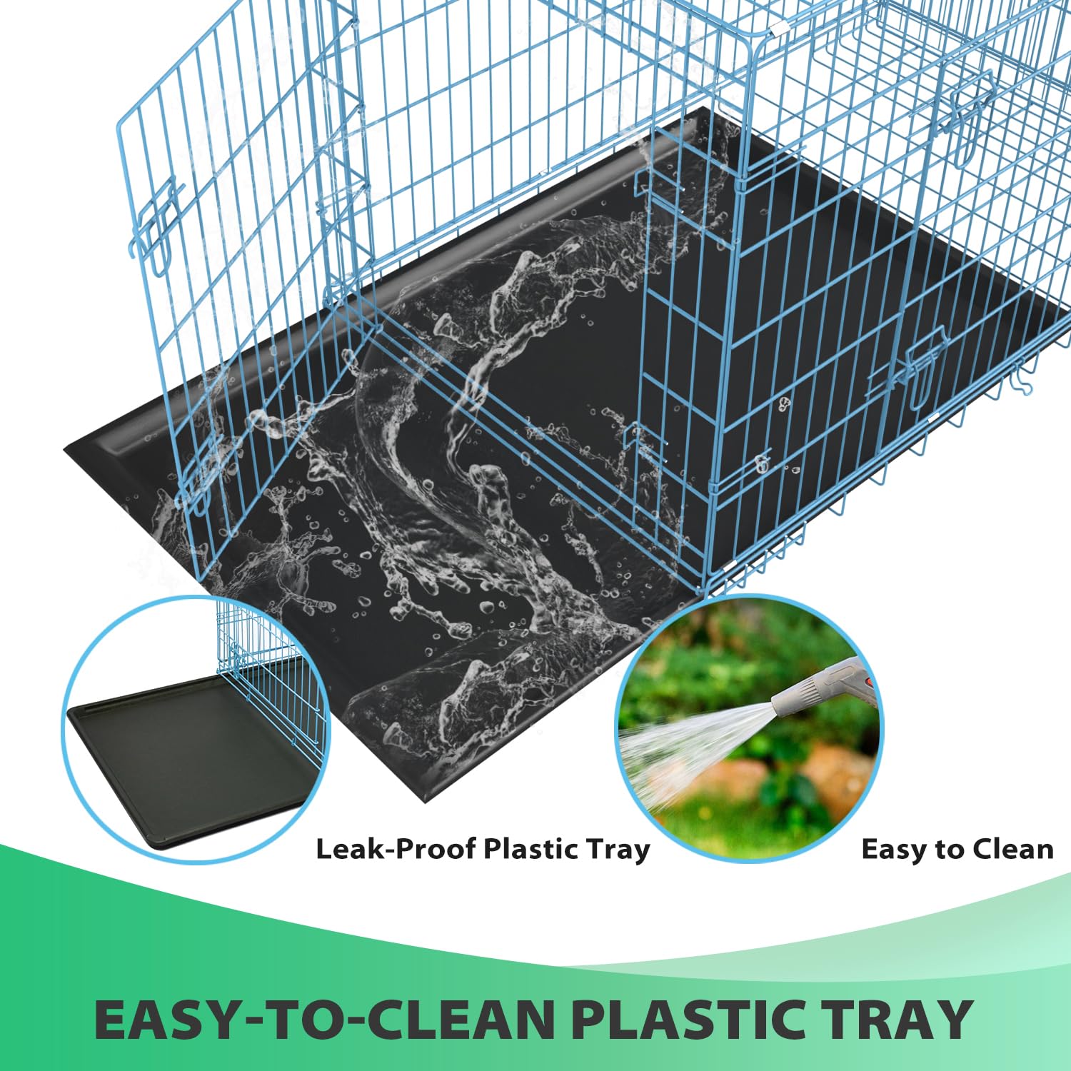 BestPet 24 Inch Dog Crates for Small Dogs Folding Mental Wire Crates Dog Kennels Outdoor and Indoor Pet Dog Cage Crate with Doub