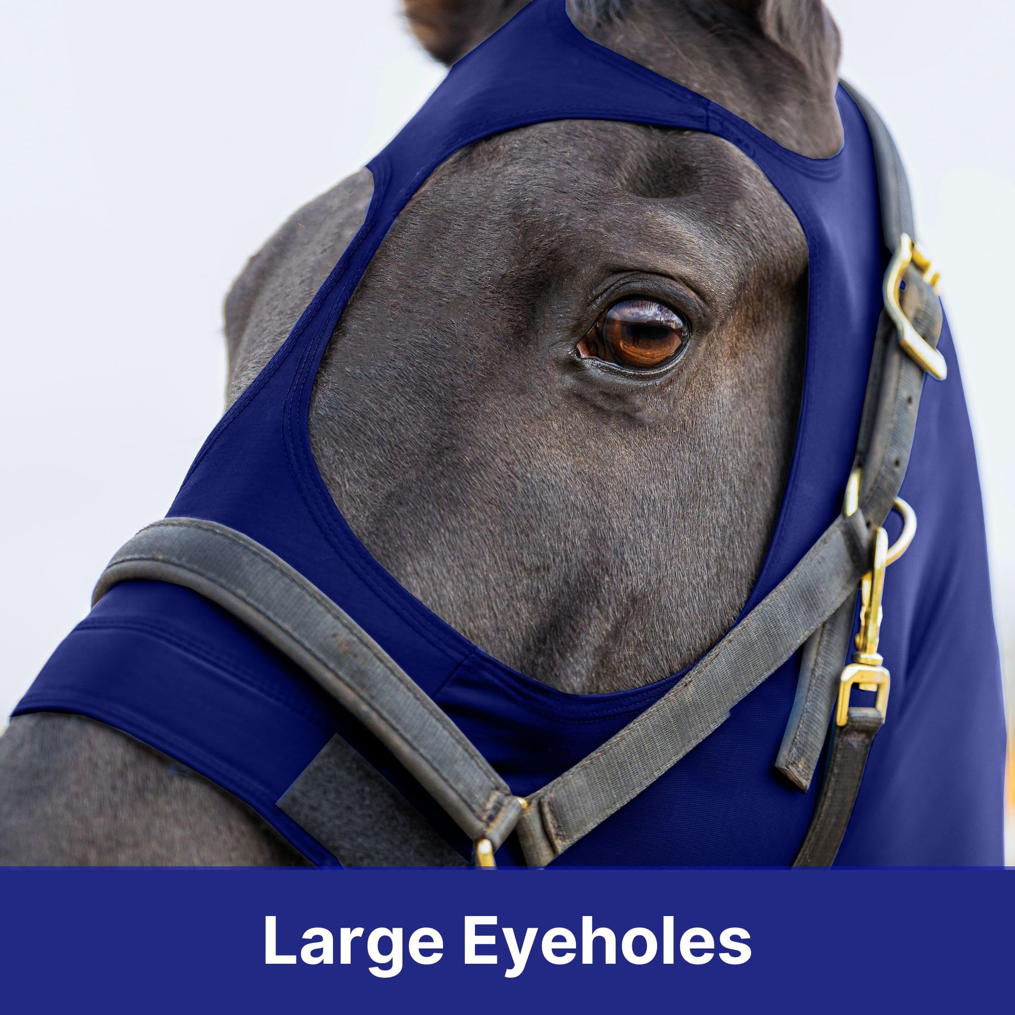 Resistance Horse Hood Slinky Zippered Mane Braid Shoulder Guard (Xx-Small, Ink Blue)