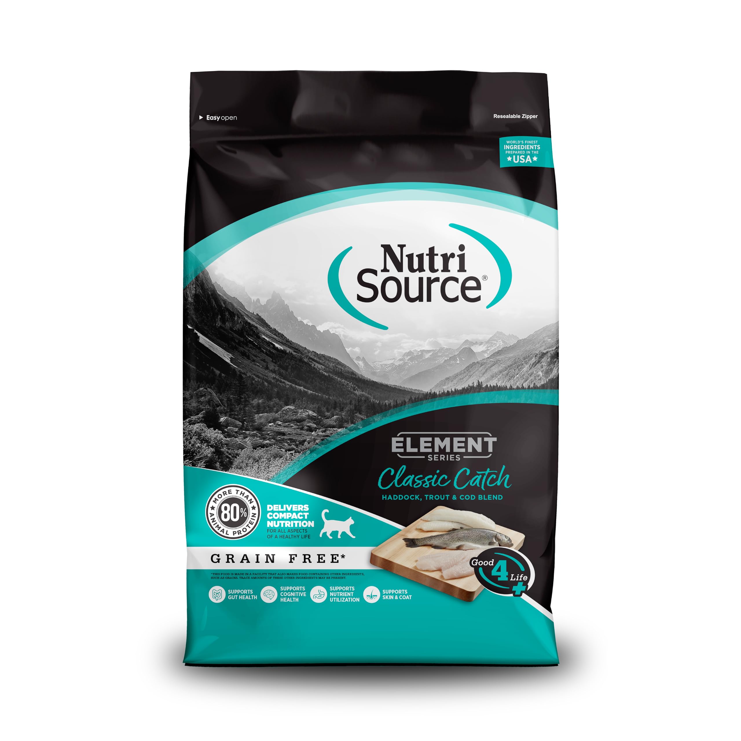 NutriSource Element Series Classic Catch Dry Cat Food, Haddock, Trout & Cod, 11LB