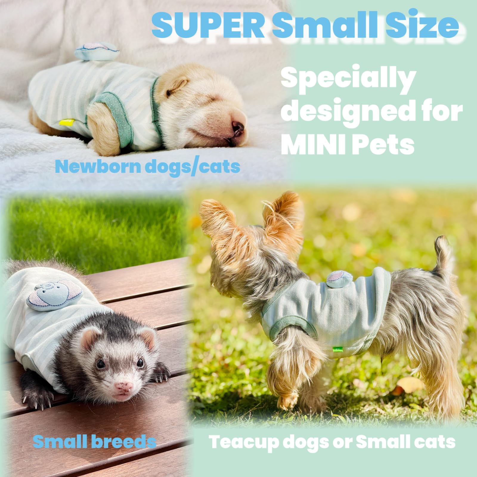 Yorkiegogo Handmade Tiny Pet Clothes, Baby-Soft Sweater Shirts For Newborn/Teacup Cats & Dogs (E.G., Chihuahuas, Yorkies, Miniat