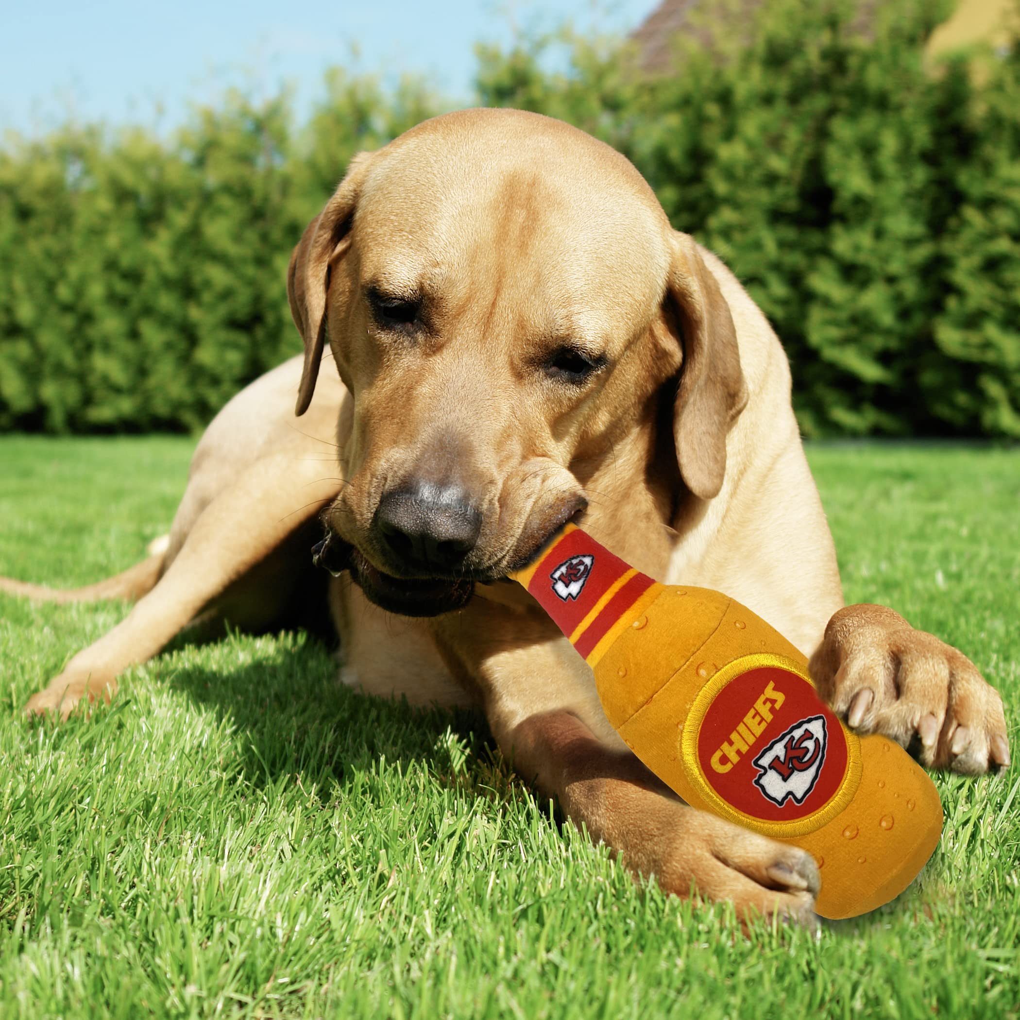 Nfl Kansas City Chiefs Beer Bottle Plush Dog & Cat Squeak Toy - Cutest Stadium Soda Bottle Snack Plush Toy For Dogs & Cats With