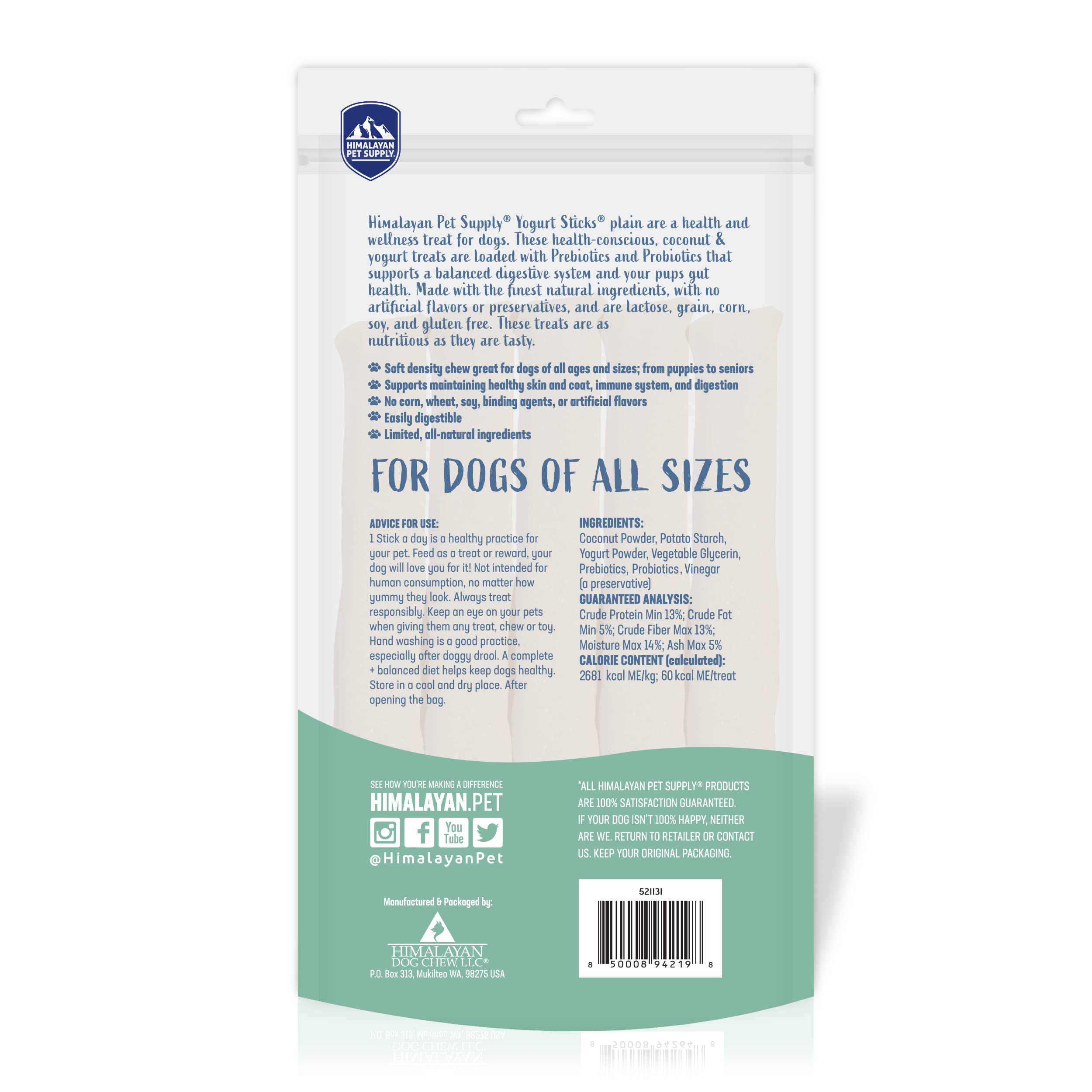Himalayan Dog Yogurt Sticks Plain 4.8Oz
