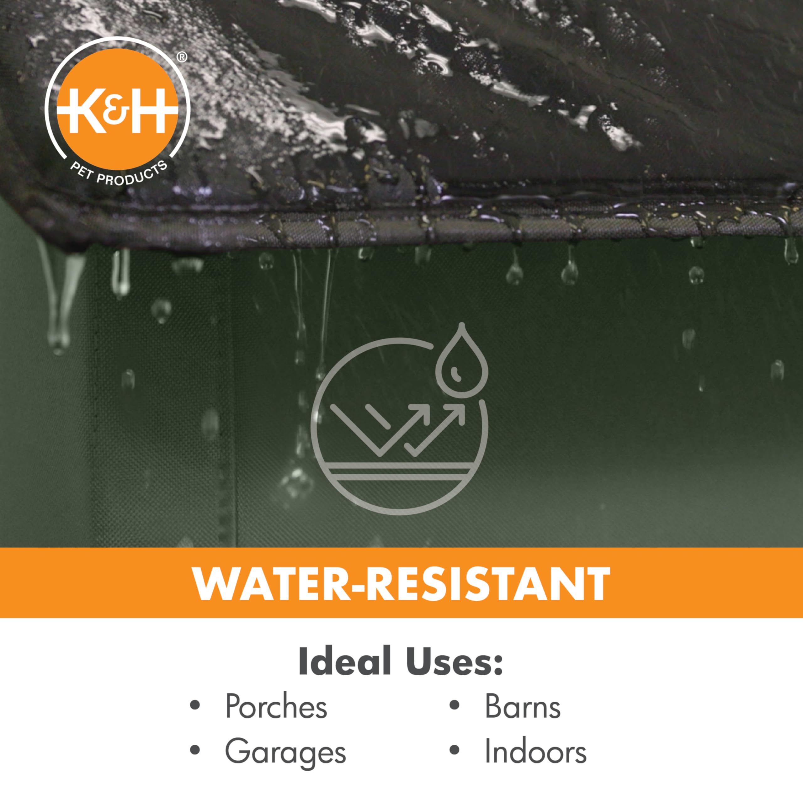 K&H Pet Products Elevated Outdoor Kitty House Extra-Wide Heated Olive/Black 26.5 X 21.5 X 17 Inches