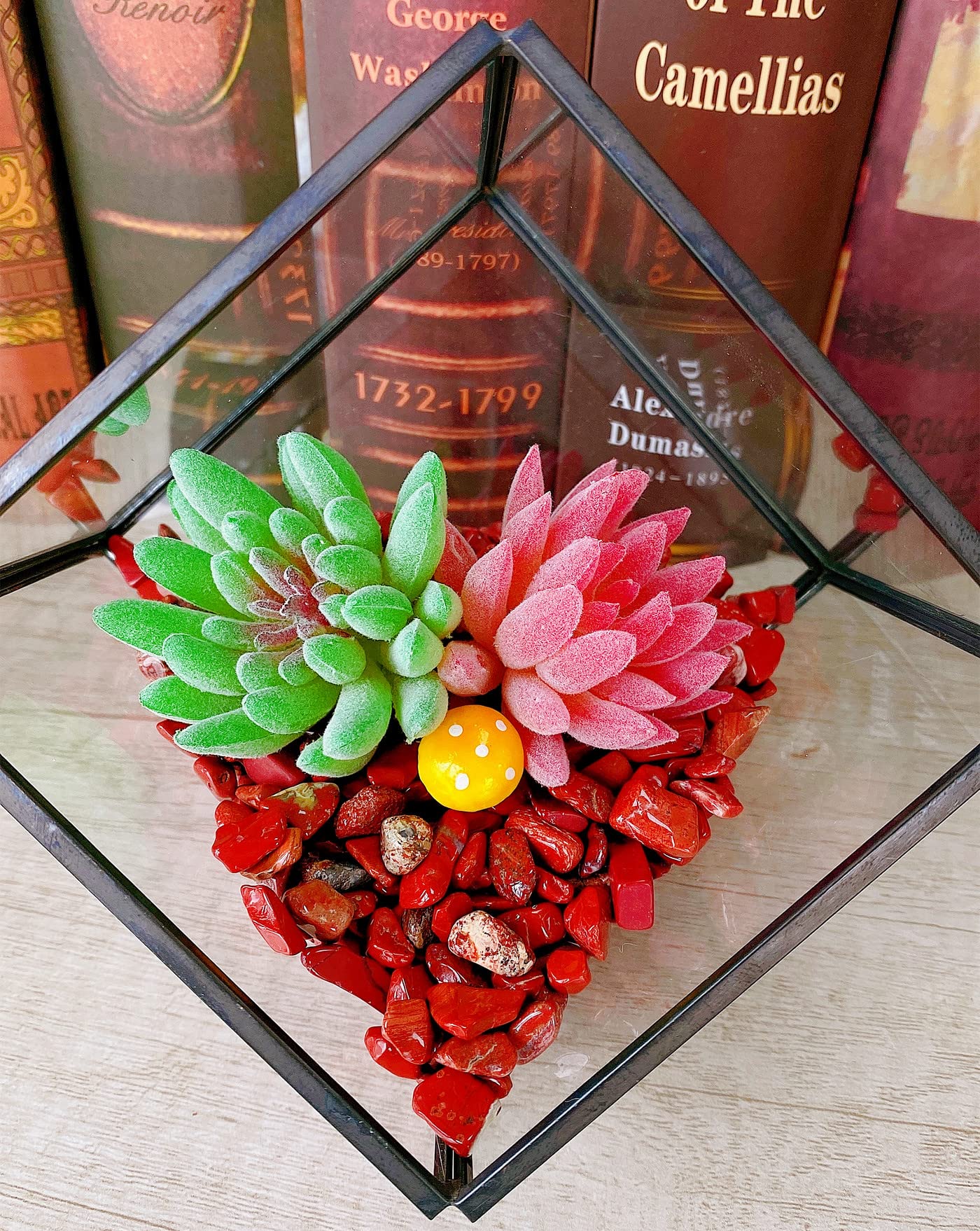 QINJIEJIE 0.9Lbs Red Jasper Plants Rocks Vase Filler Aquarium Small Gravel Decorative Stones Terrarium Pebbles Fish Tank Decorat