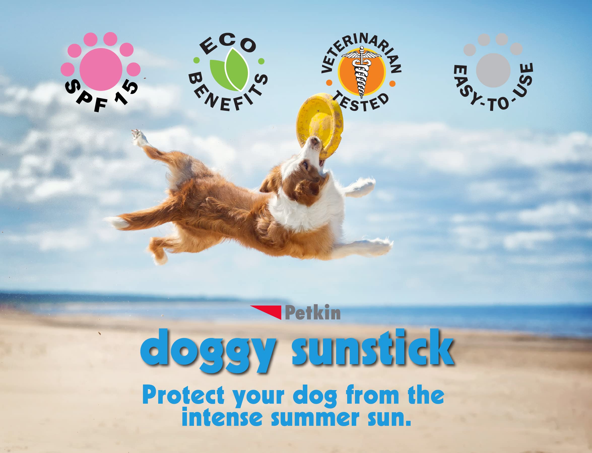 Petkin Dog Sunscreen Sunstick – Sunscreen For Dogs And Puppies, Spf 15 – Simply Rub On Anytime For Instant Sun Protection – Vanilla Coconut Scent, .5 Oz Net Weight – Ideal For Home Or Travel