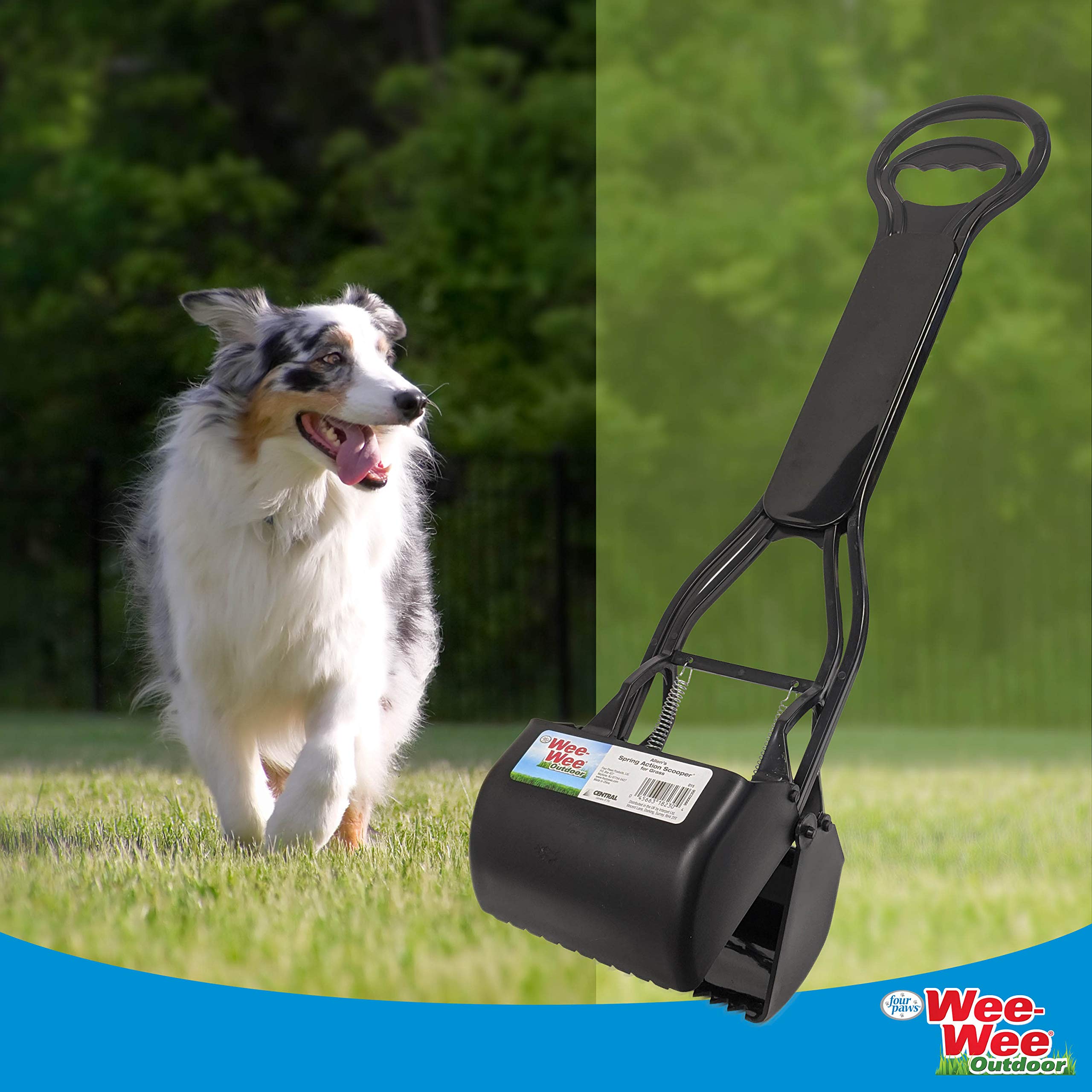 Four Paws Allen'S Spring Action Dog Scooper For Grass Standard Black 5.13' X 5.5' X 24.75'