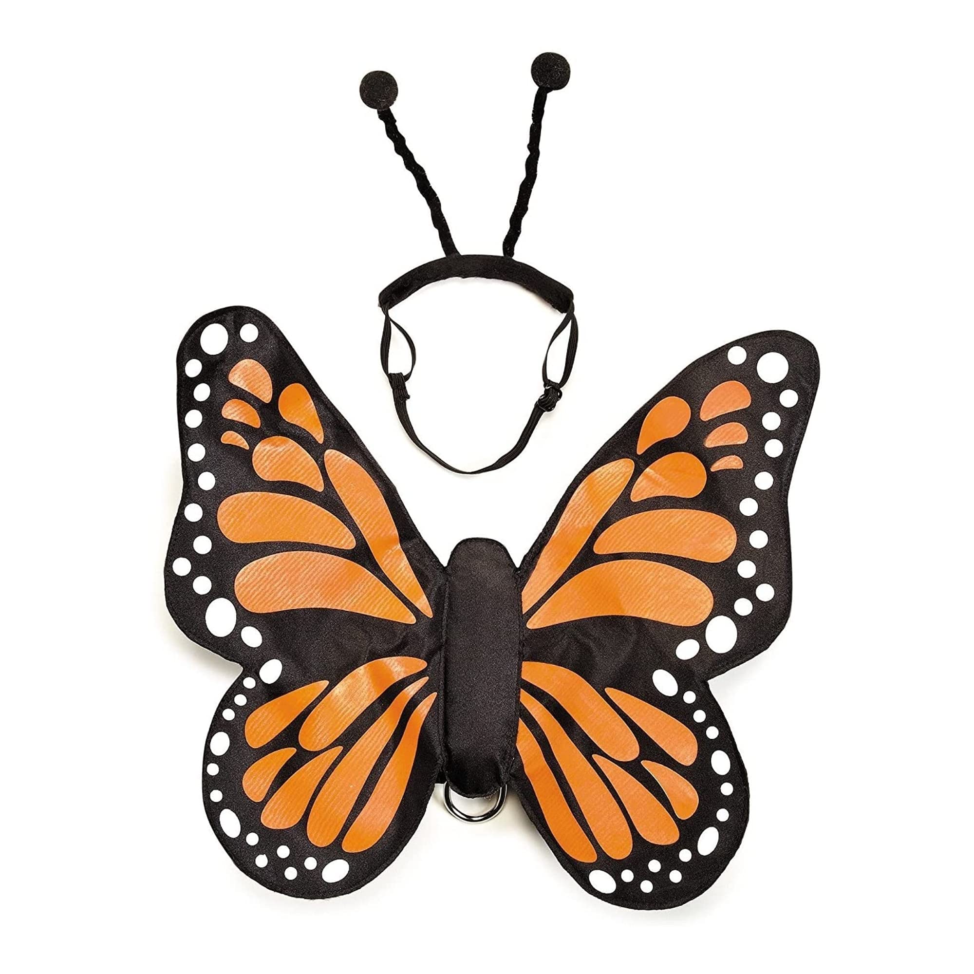 Zack & Zoey Butterfly Glow Harness Costume for Dogs, Medium, Orange, Polyester