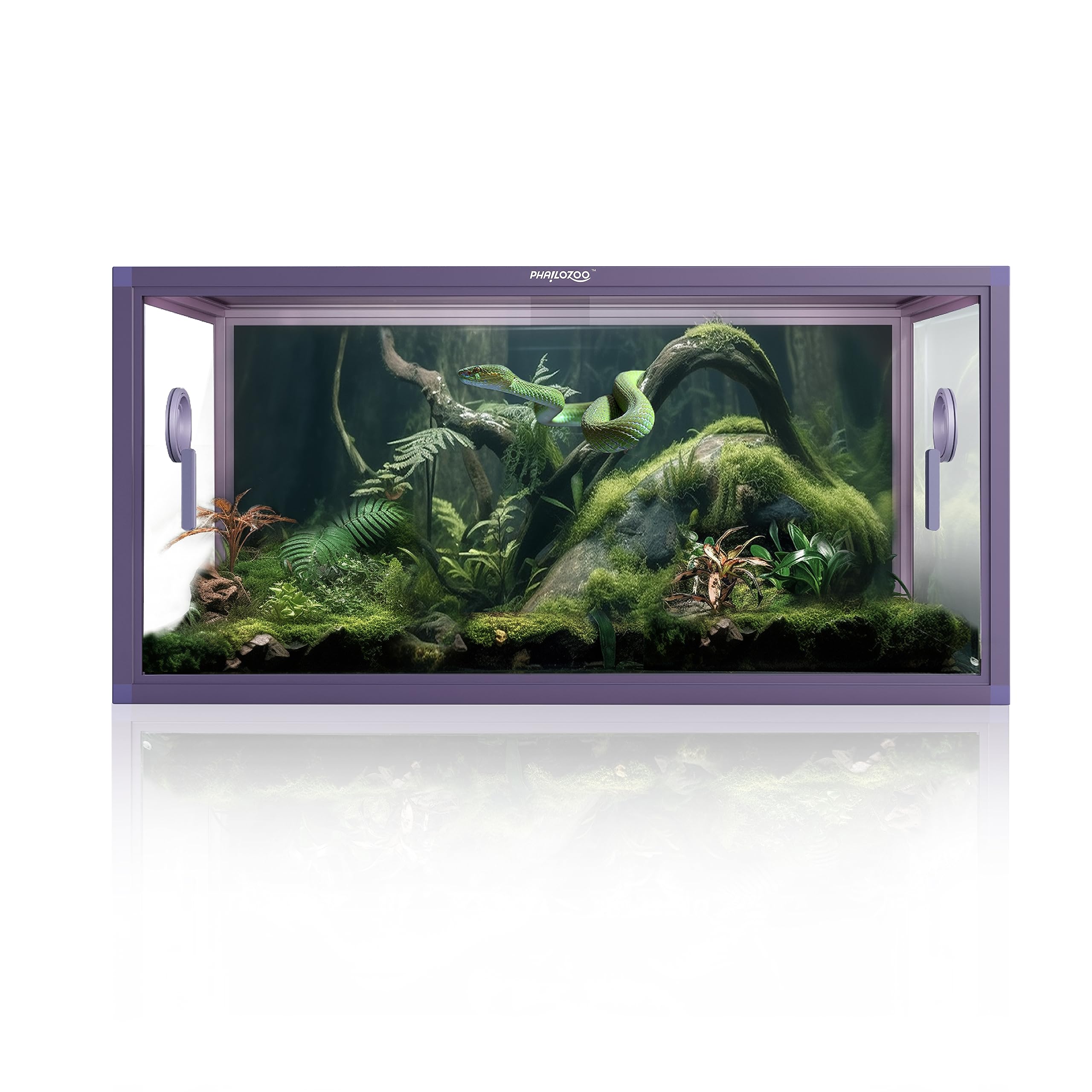 Phailozoo 50 Gallon Bearded Dragon Tank, Reptile Enclosure For Easy Maintenance, Front Opening Reptile Tank With Top Screen Vent