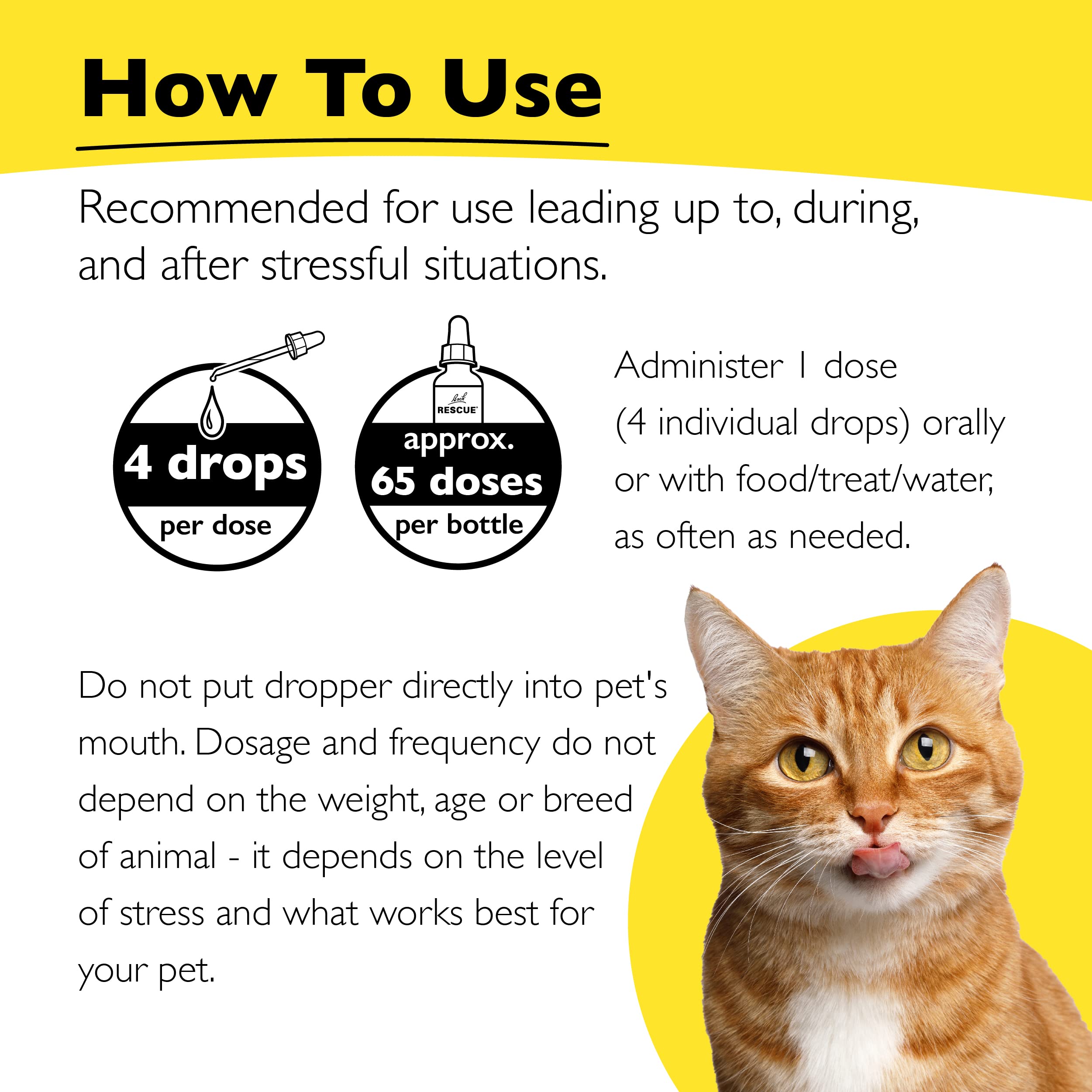 Rescue Remedy Pet Dropper - 10mL - Stress & Tension Support for Dogs & Cats with Bach Natural Flower Essences - Sedative-Free, H