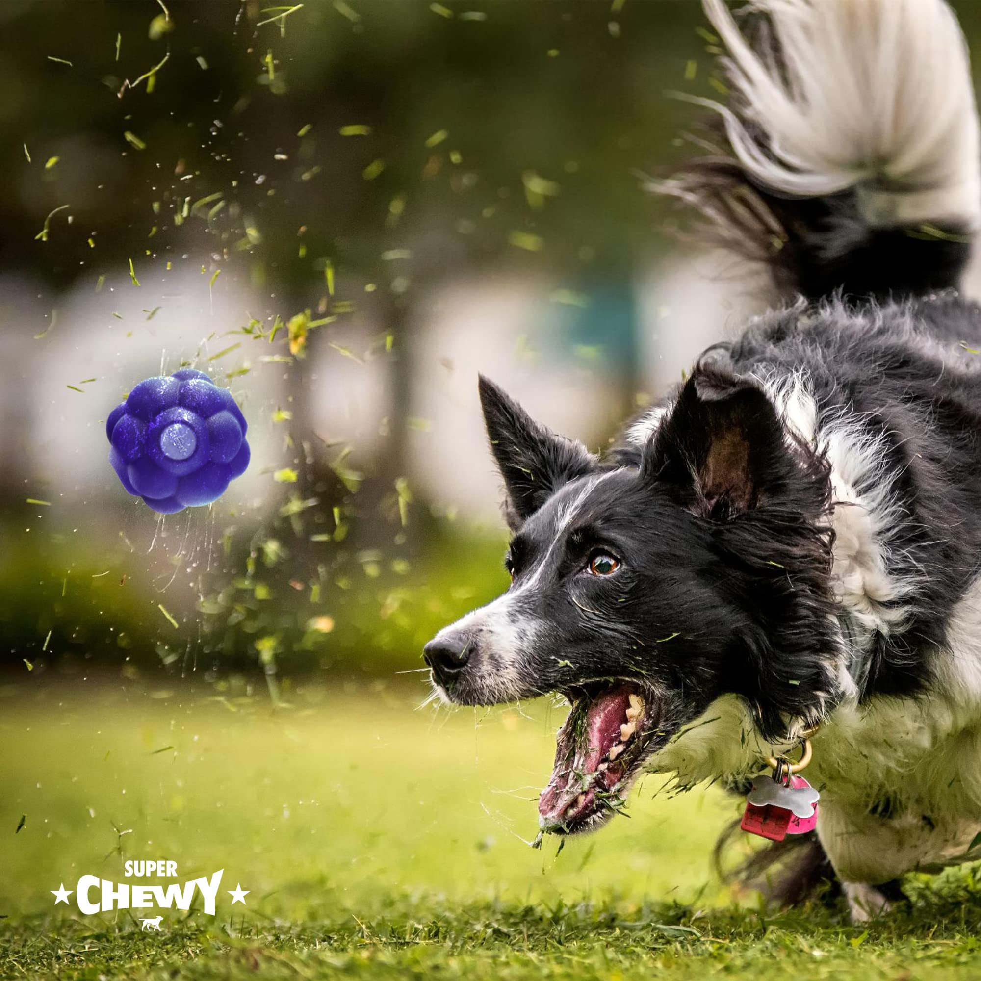 SuperChewy Tough Tumbler Ball Toy | Lifetime Replacement | Strong Natural Rubber | Smear Treats Inside to Excite Dogs | Ultra Du