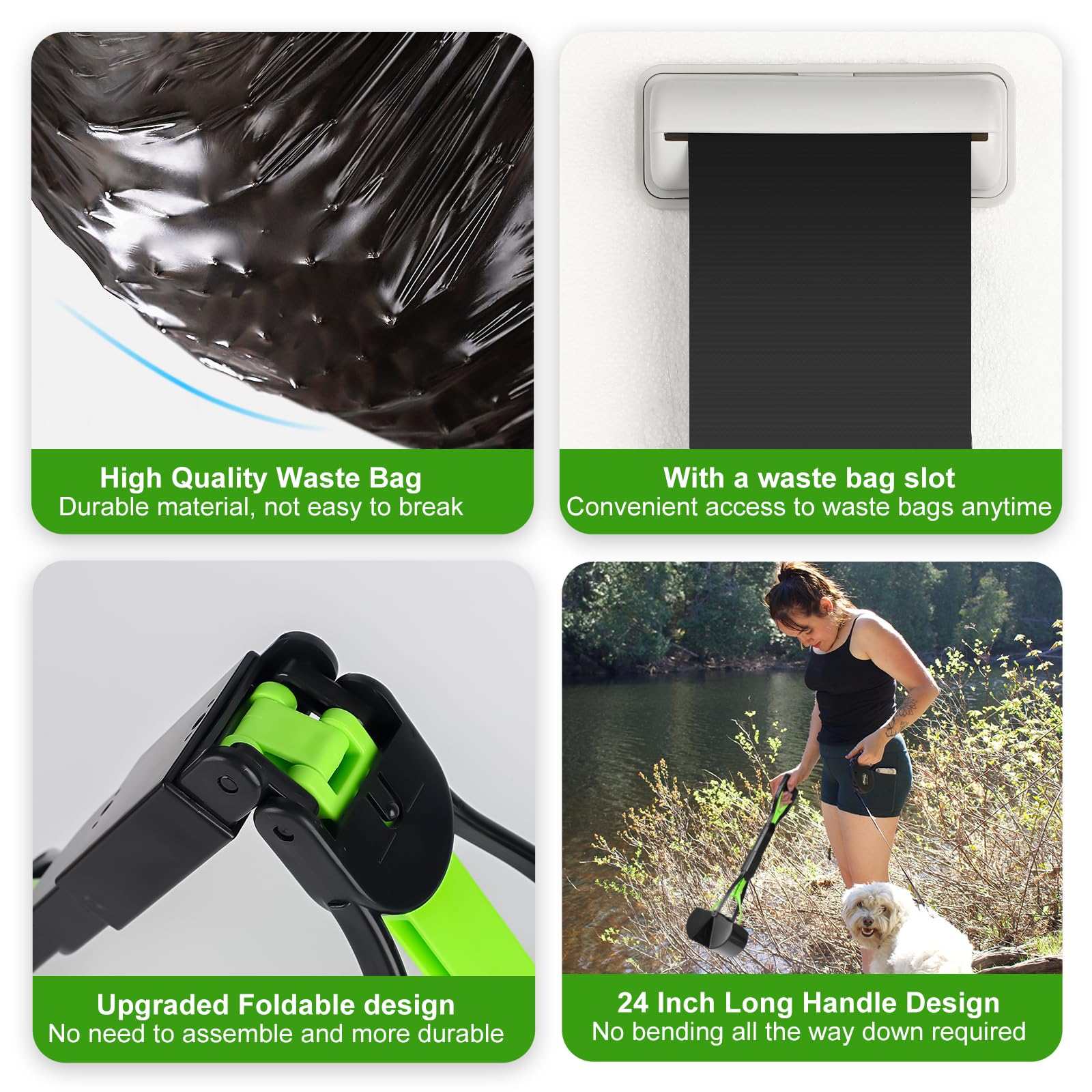 Uppcasir Dog Poop Trash Can Outside With Foldable Pooper Scooper, 20L/5Gallon Dog Waste Trash Can With Lid And 100 Bags, Pedal A