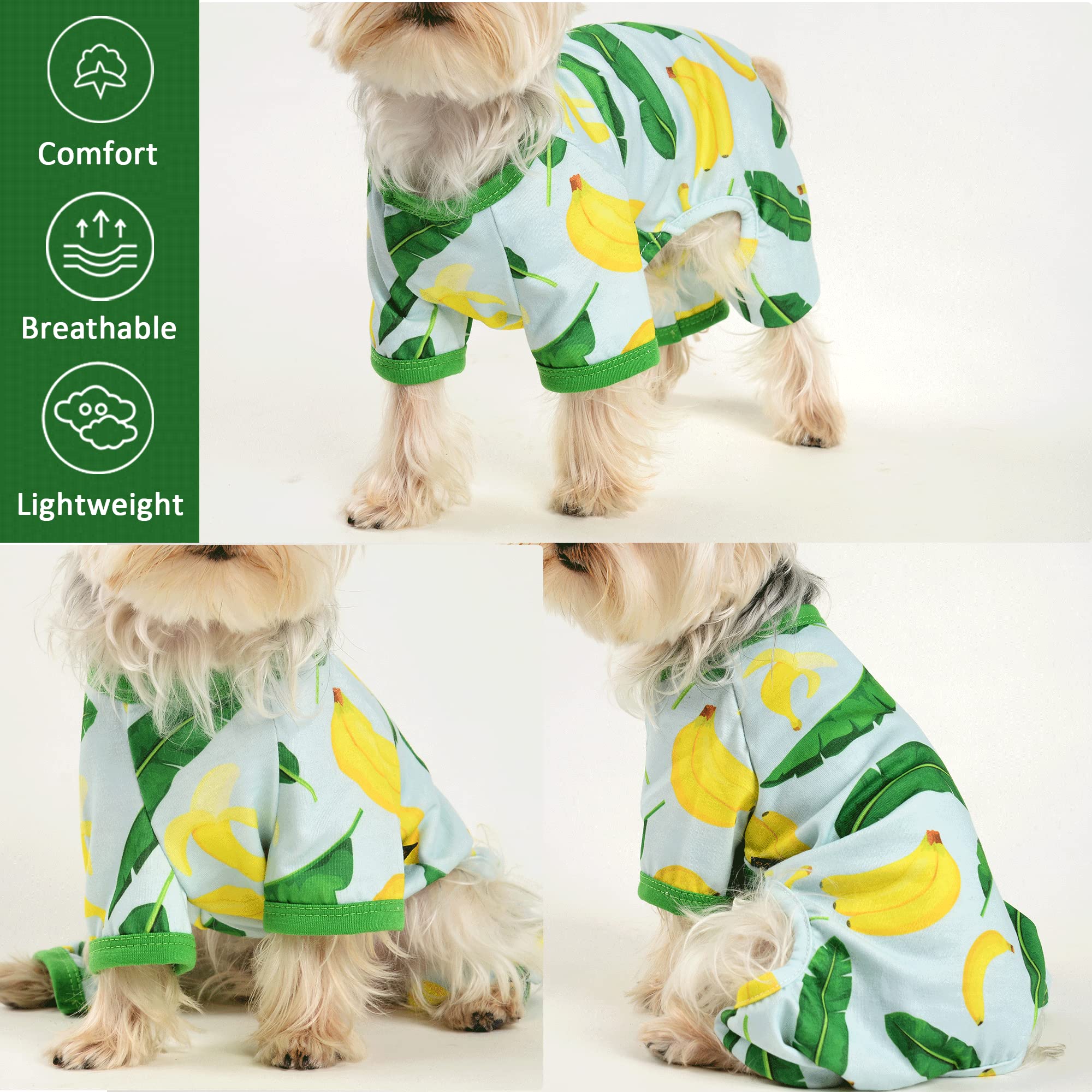 Dog Pajamas Banana Soft Doggie Onesies Puppy Apparel Pet Clothes Cat Pjs for Small Dog Boy Girl Summer Spring