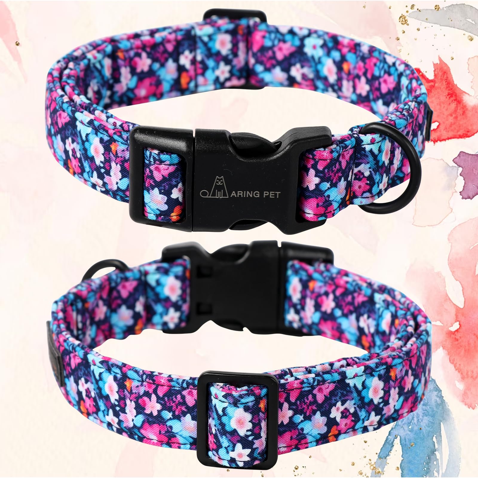 Aring Pet Summer Dog Collar-Cotton Lightweight Dog Collars, Adjustable Pet Collar Puppy Collars With Quick Release Buckle For Sm