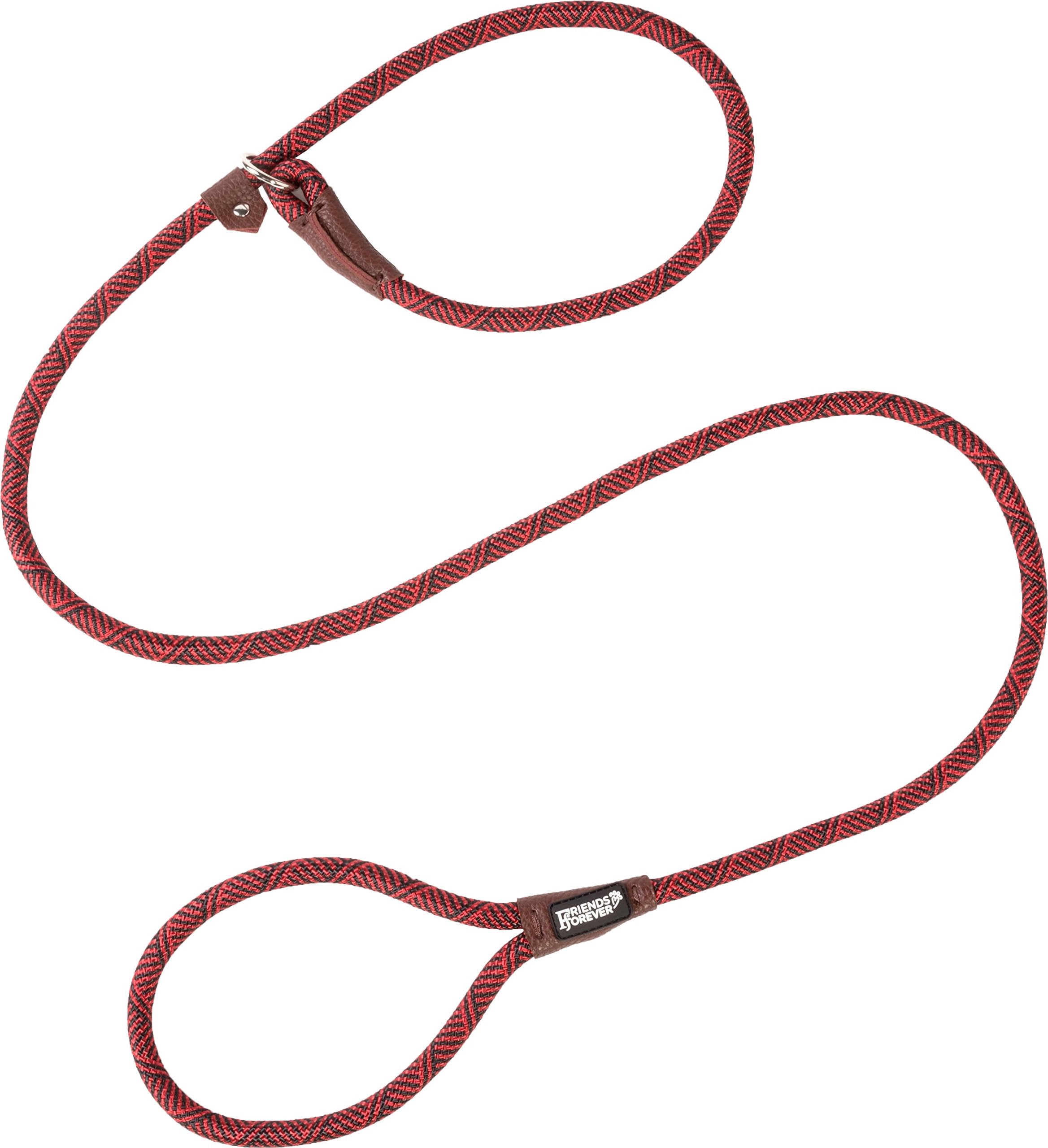 Friends Forever Extremely Durable Dog Rope Leash, Premium Quality Training Slip Lead, Reflective, Thick Heavy Duty, Sturdy, No Pull, Comfortable For The Strong Large Medium Small Pets 6 Feet, Red
