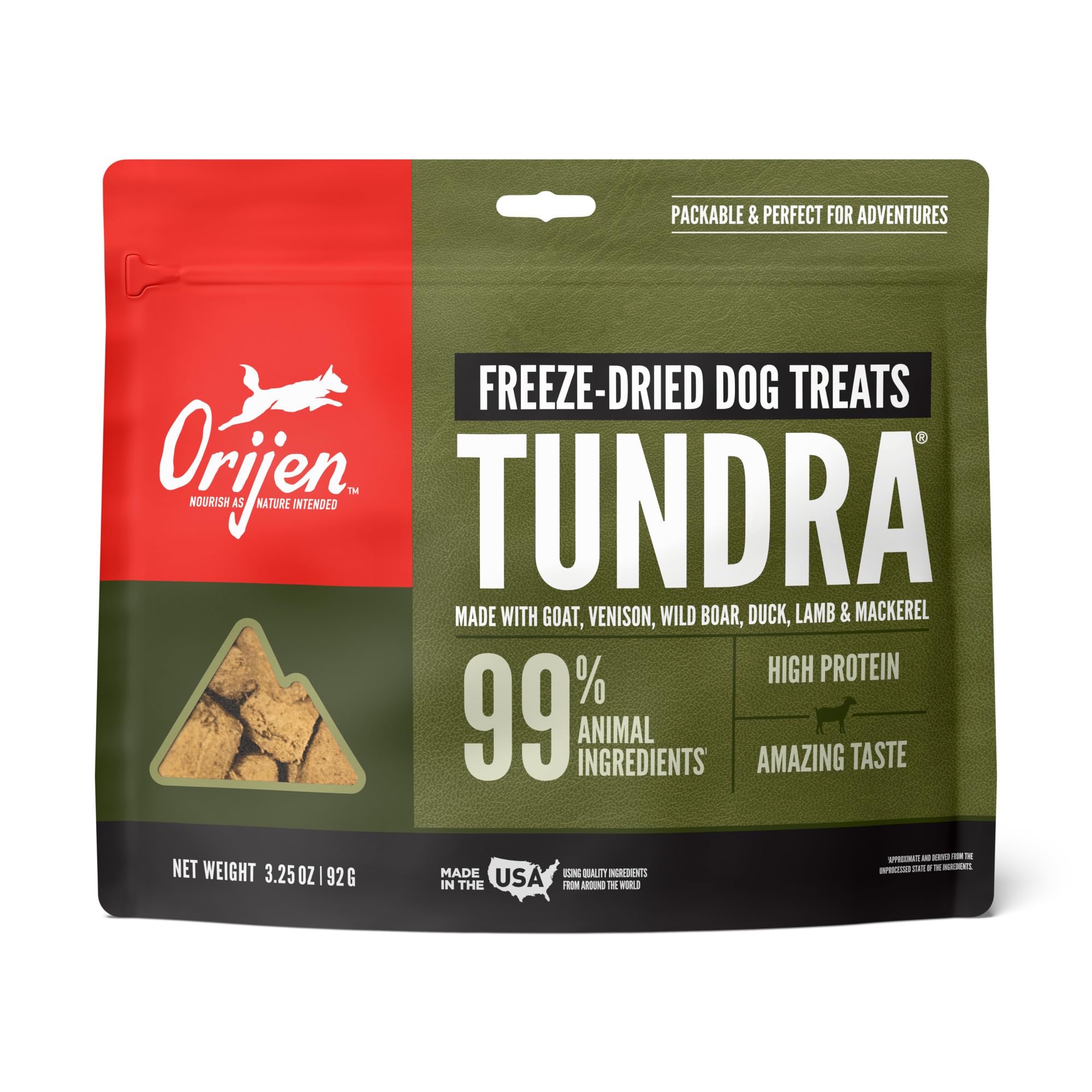 ORIJEN Freeze Dried TUNDRA Dog Treats, WholePrey Ingredients, 3.25oz