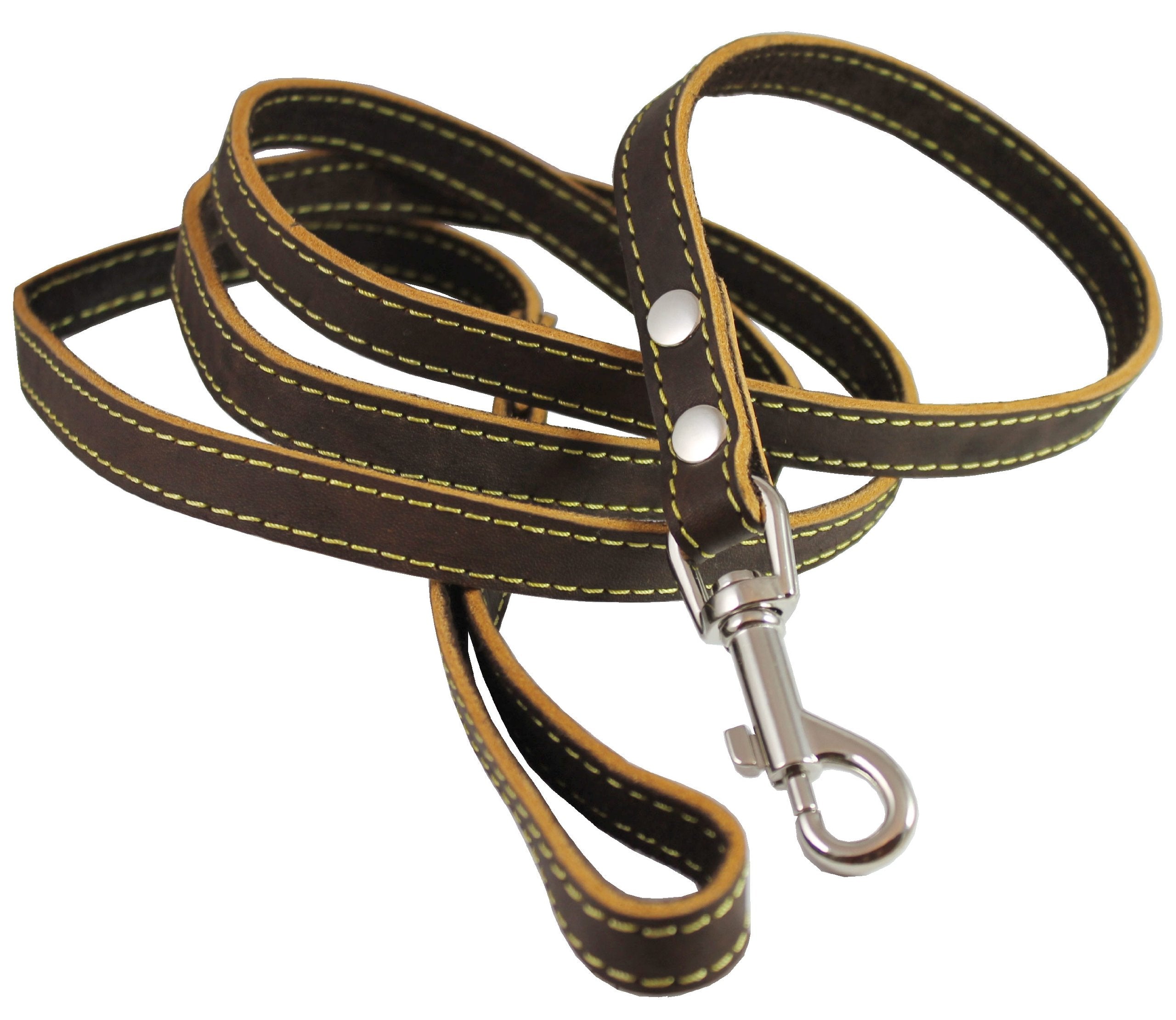 Genuine Thick Leather Dog Leash 5/8' Wide 6 Ft, Medium, Large