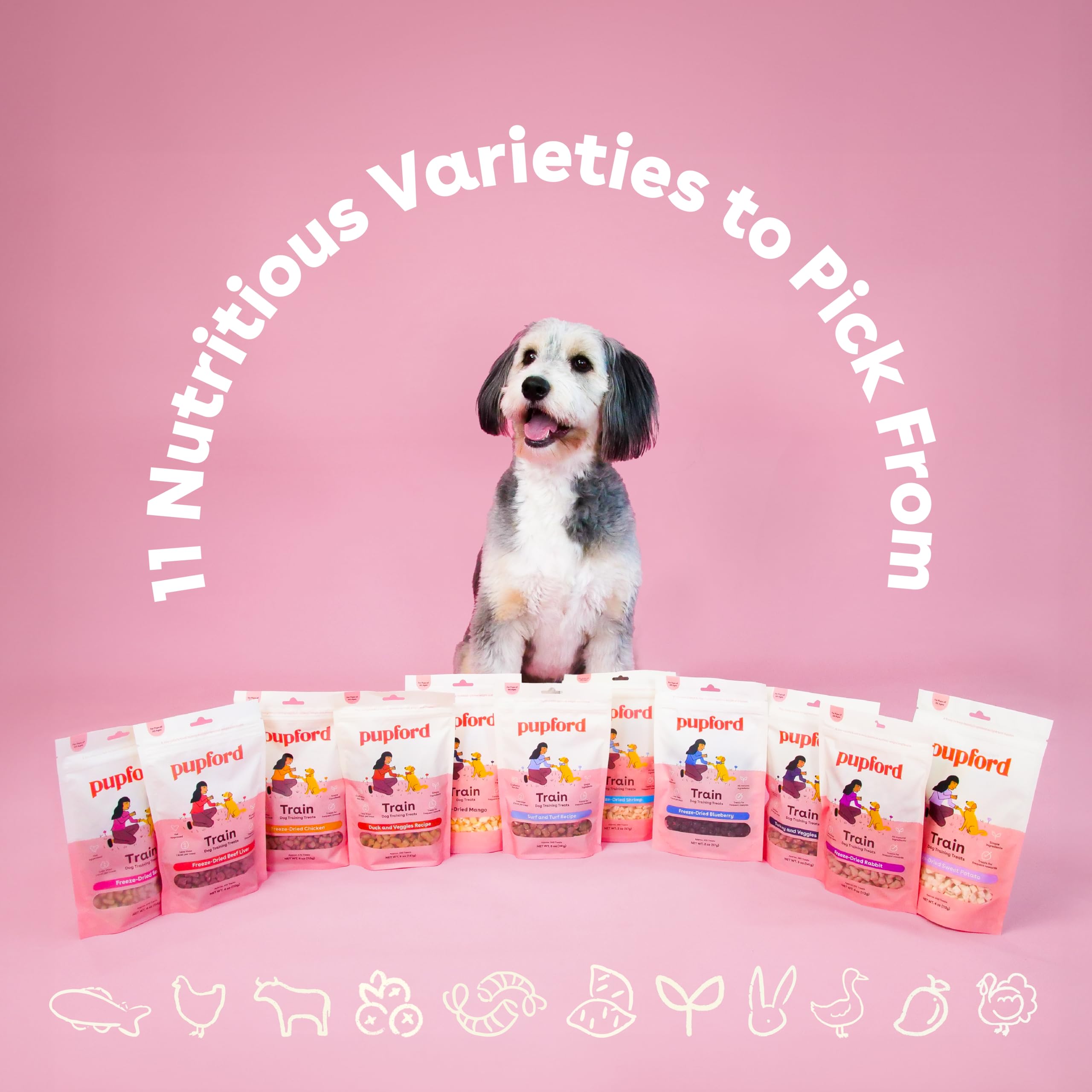 Pupford Freeze Dried Training Treats for Dogs & Puppies, 225+ Two Ingredient Bites (Rabbit, 2 oz)