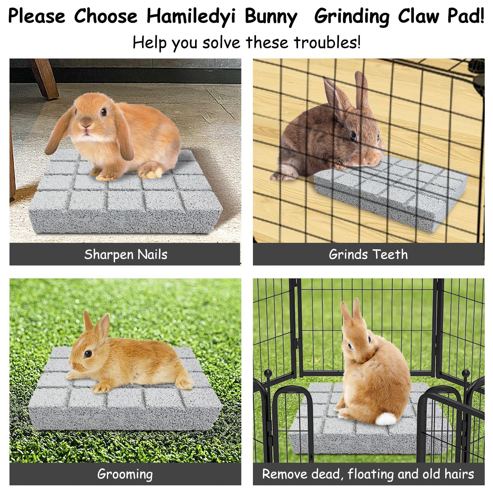 Hamiledyi 6Pcs Rabbit Scratching Pads Bunny Lava Grinding Claw Pads Small Animal Foot Pads Hamster Scratch Board Chew Toys For G