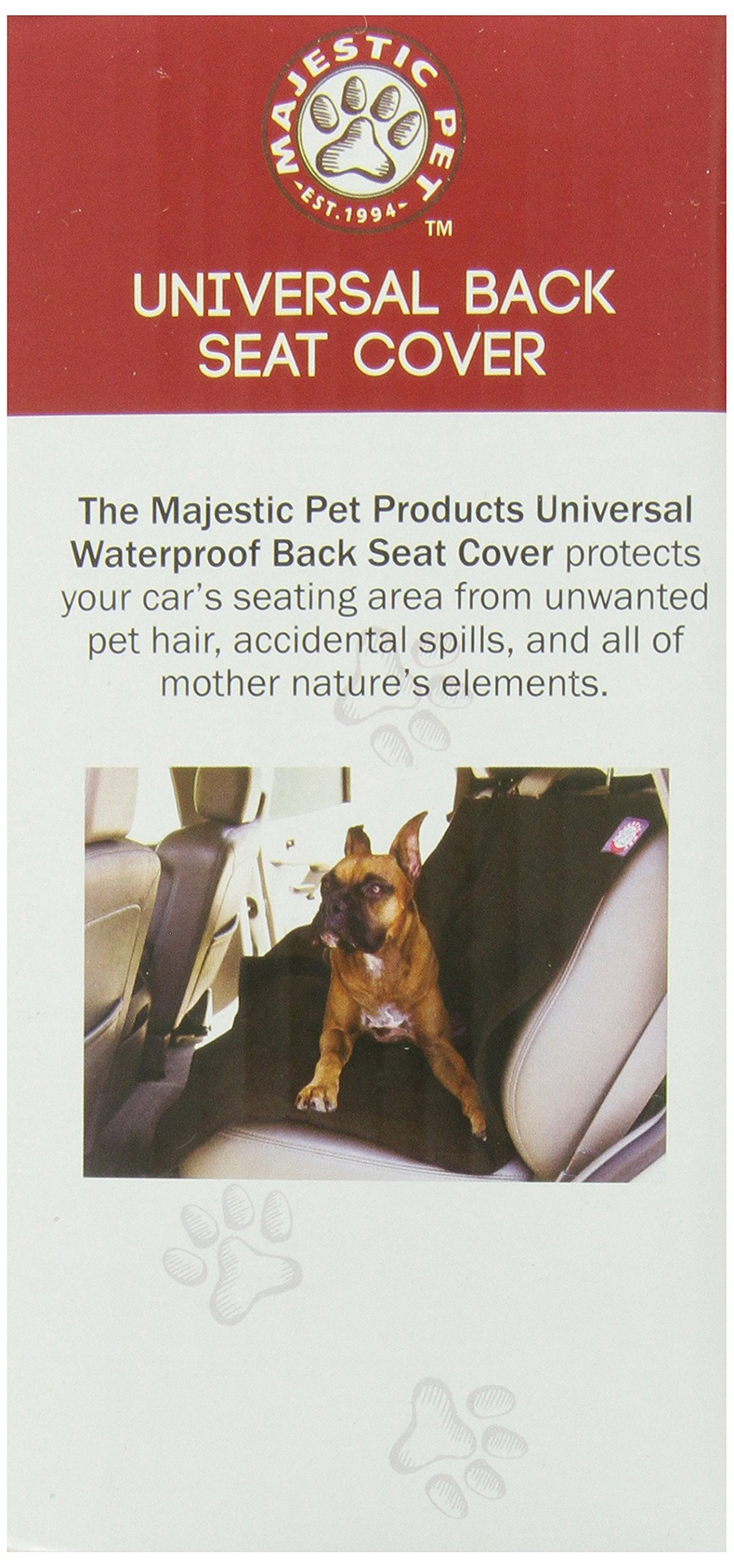 Black Universal Waterproof Back Seat Cover By Majestic Pet Products