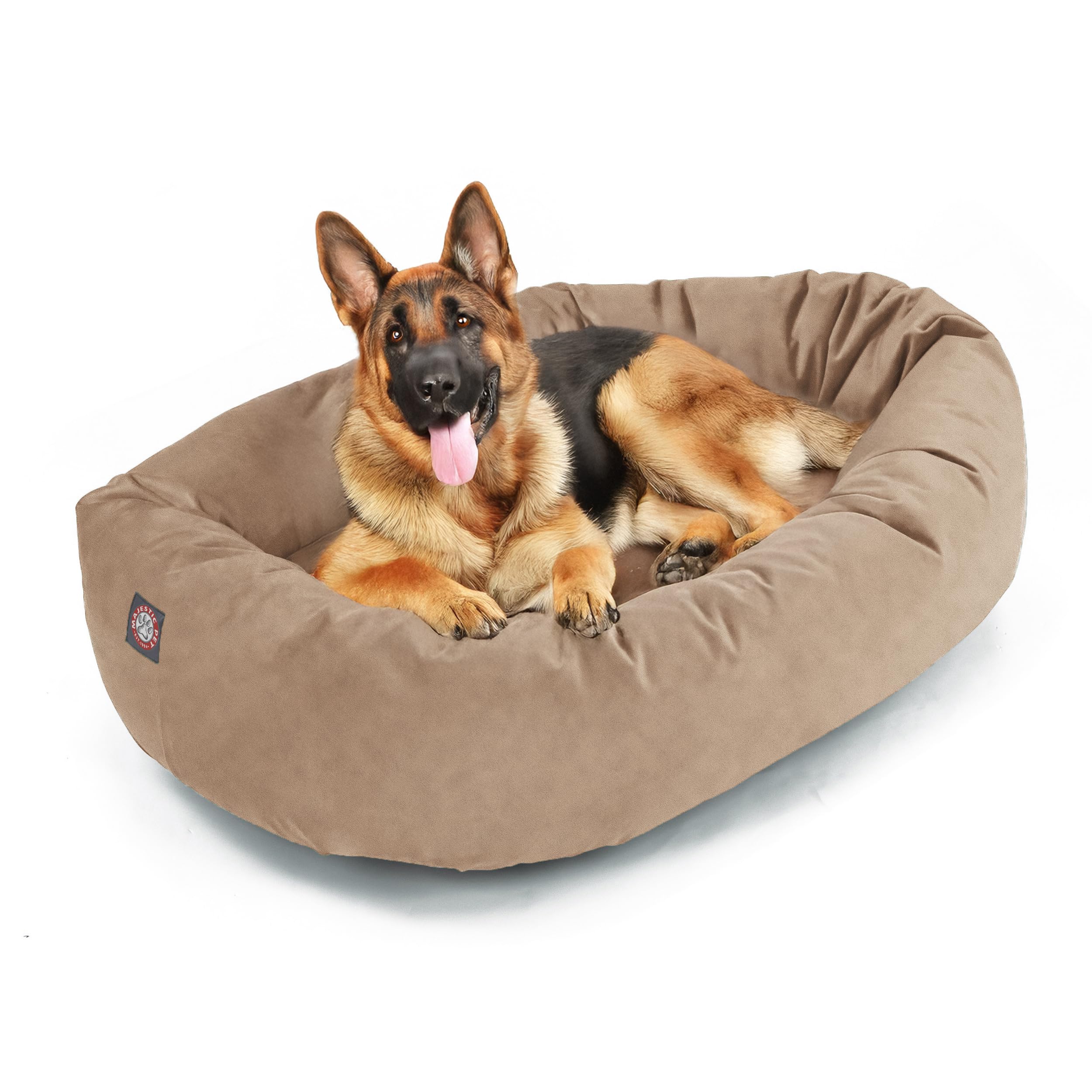 Majestic Pet 52 Inch Suede Shredded Memory Foam Mix Calming Extra Large Dog Bed Washable 52 x 35 x 11 (Inch) - Cozy Soft Donut R