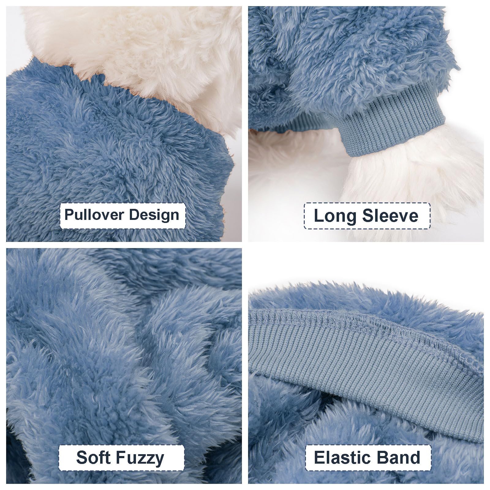 Kyaringtso Dog Sweater, 3 Pack Dog Sweaters For Small Dogs, Dog Clothes For Small Dogs Girl Boy, Ultra Soft And Warm Puppy Sweater Dog Coat For Winter Christmas (Medium, Blue+Lt Coffee+Dark Grey)