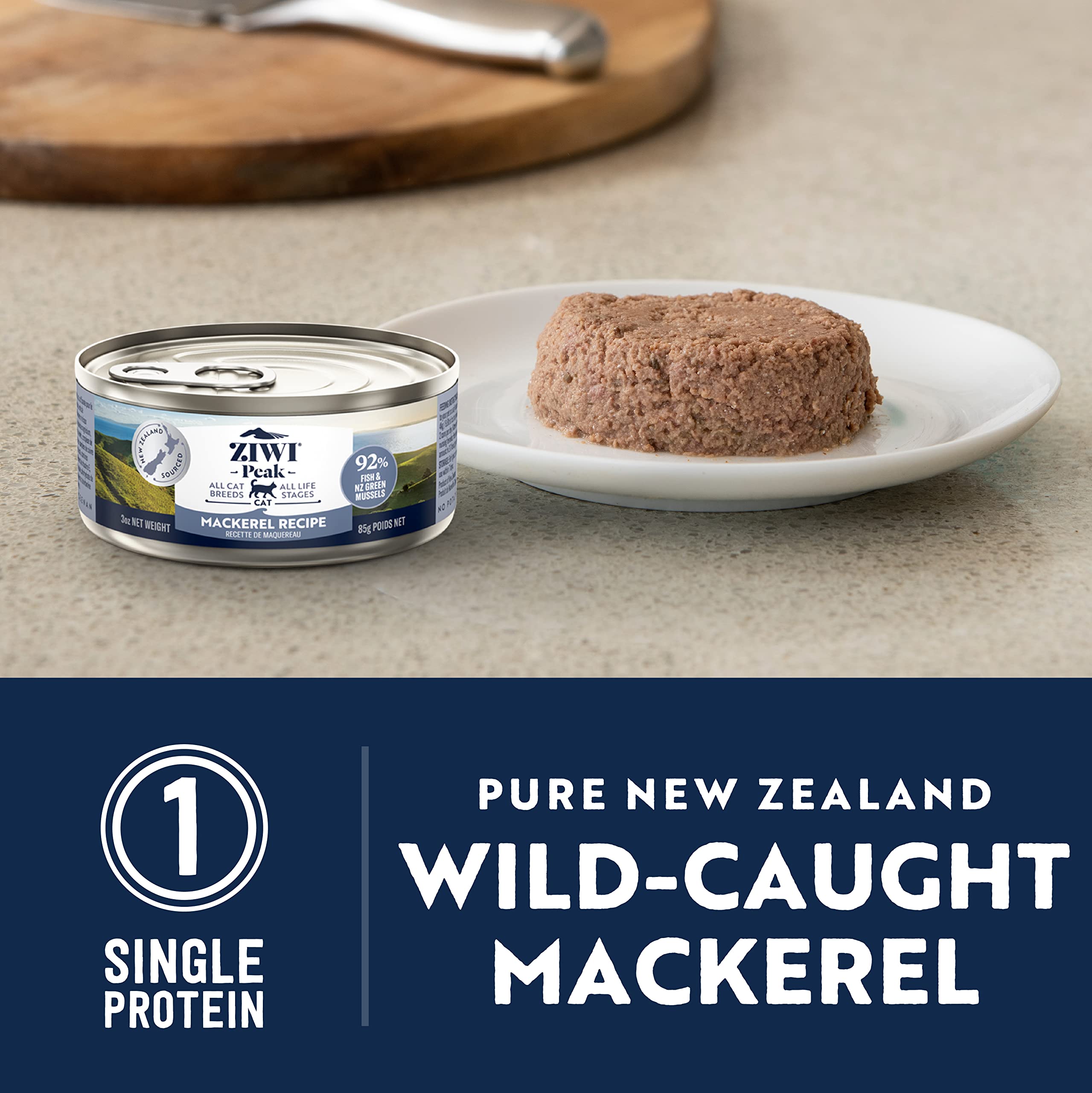 ZIWI Peak Canned Wet Cat Food - All Natural, High Protein, Grain Free, Limited Ingredient, with Superfoods (Mackerel, Case of 24