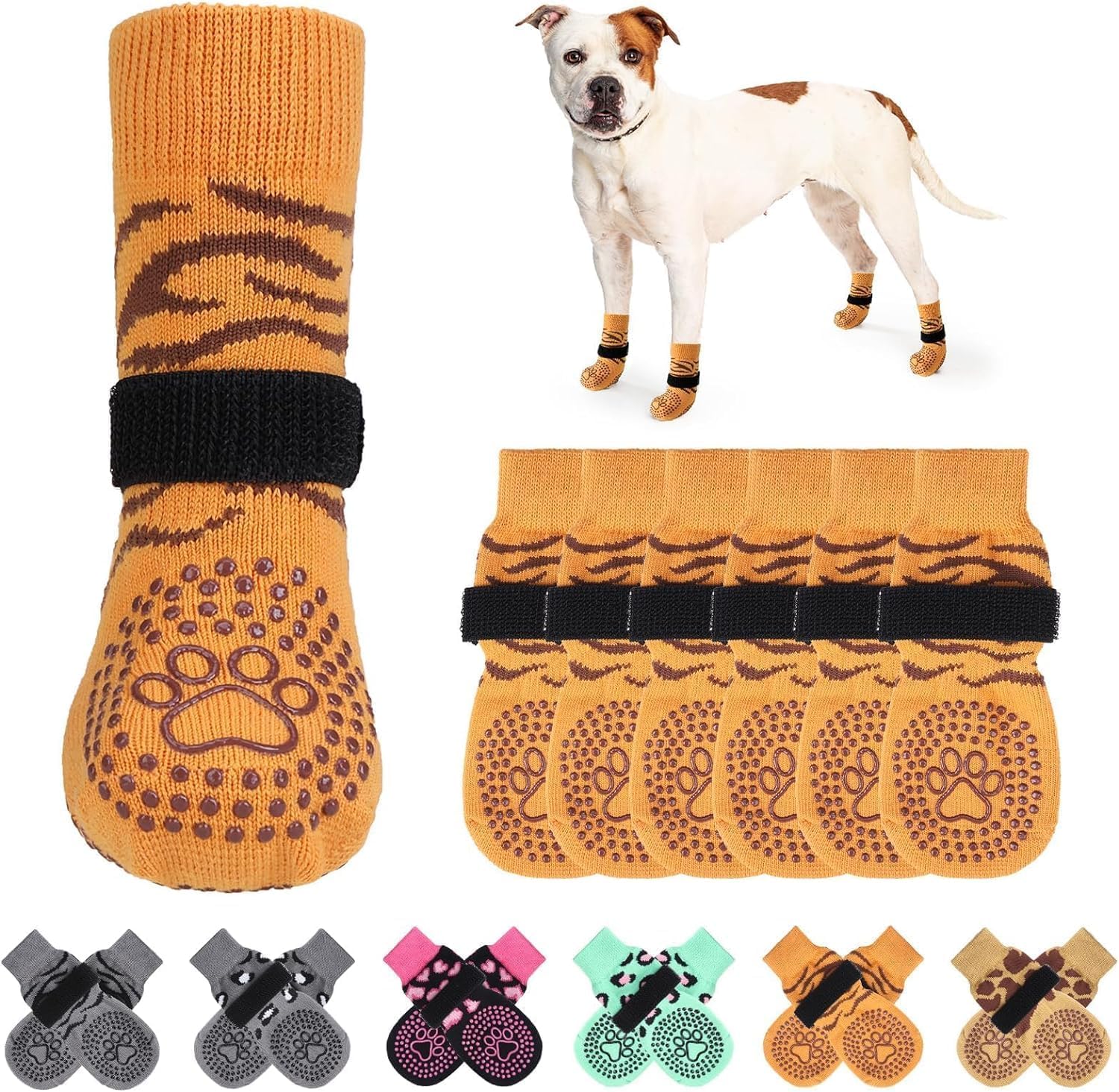 KOOLTAIL Anti Slip Dog Socks for Hot/Cold Pavement to Prevent Licking Paws, Dog Boots&Paw Protector with Grip for Hardwood Floor