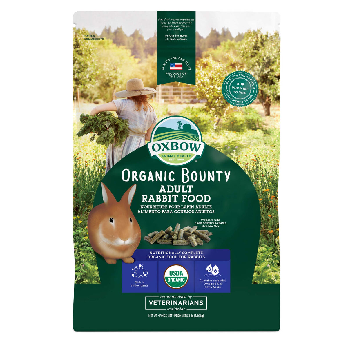 Nature's Rabbit Bounty Oxbow Animal Health Organic Bounty Adult Rabbit Food - All Natural ...