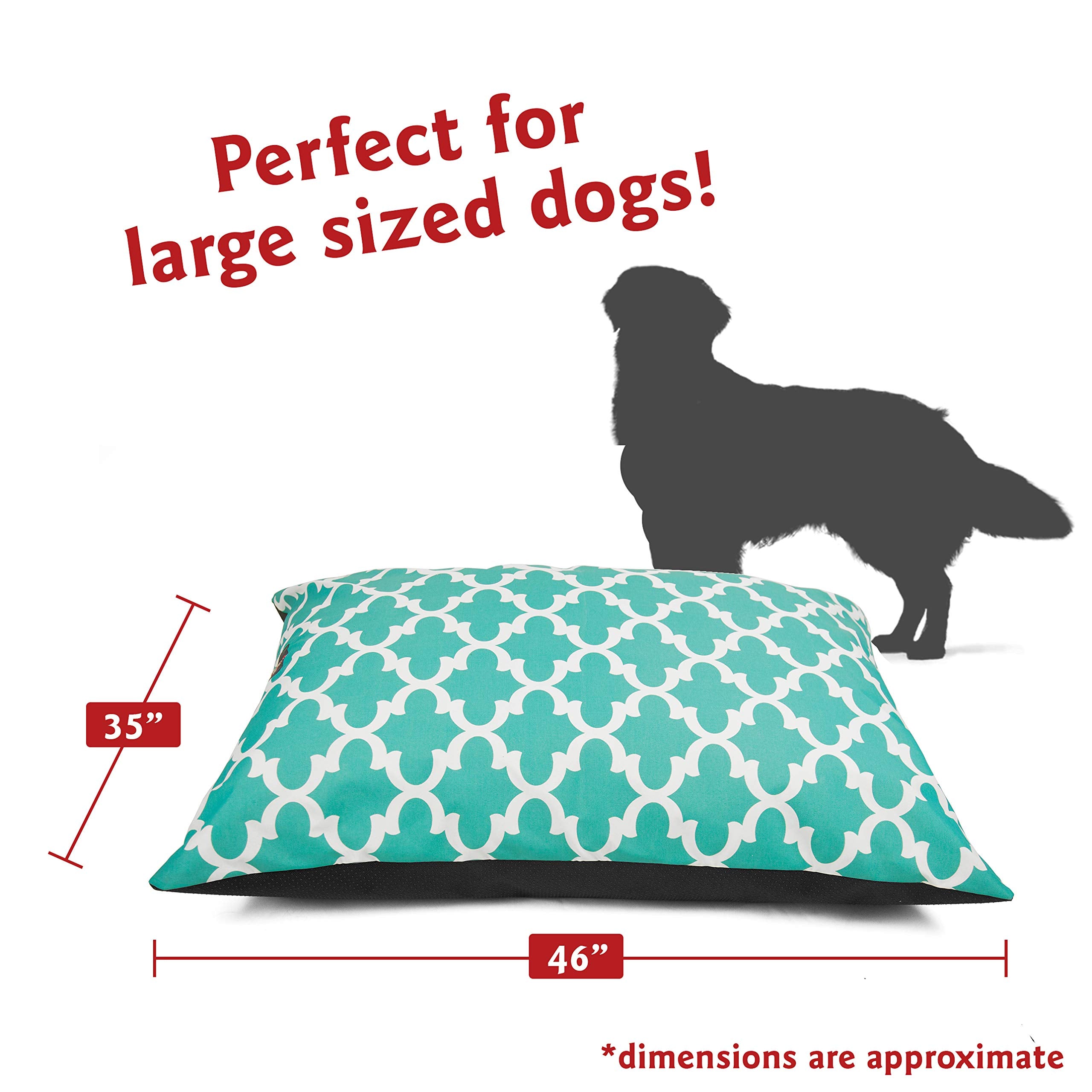 Majestic Pet Rectangle Large Dog Bed - Washable Non Slip Comfy - Super Value Pillow - Dog Kennel Bed For Sleeping - 46 X 35 Inch