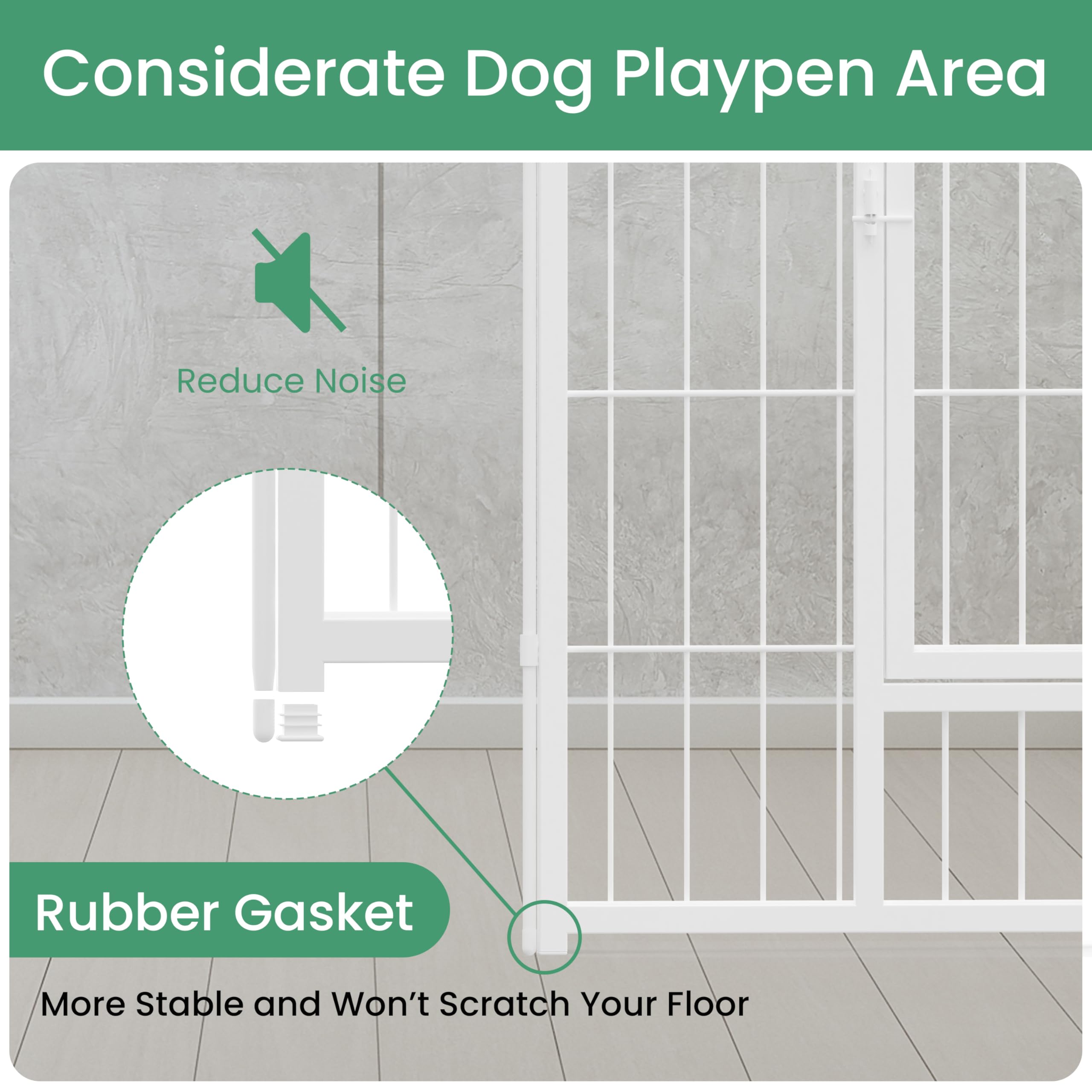 Simple Deluxe Dog Playpen, 24 Height 16 Panels Fence with Anti-Rust Coating, Metal Heavy Portable Foldable Dog Pen for Small/Med