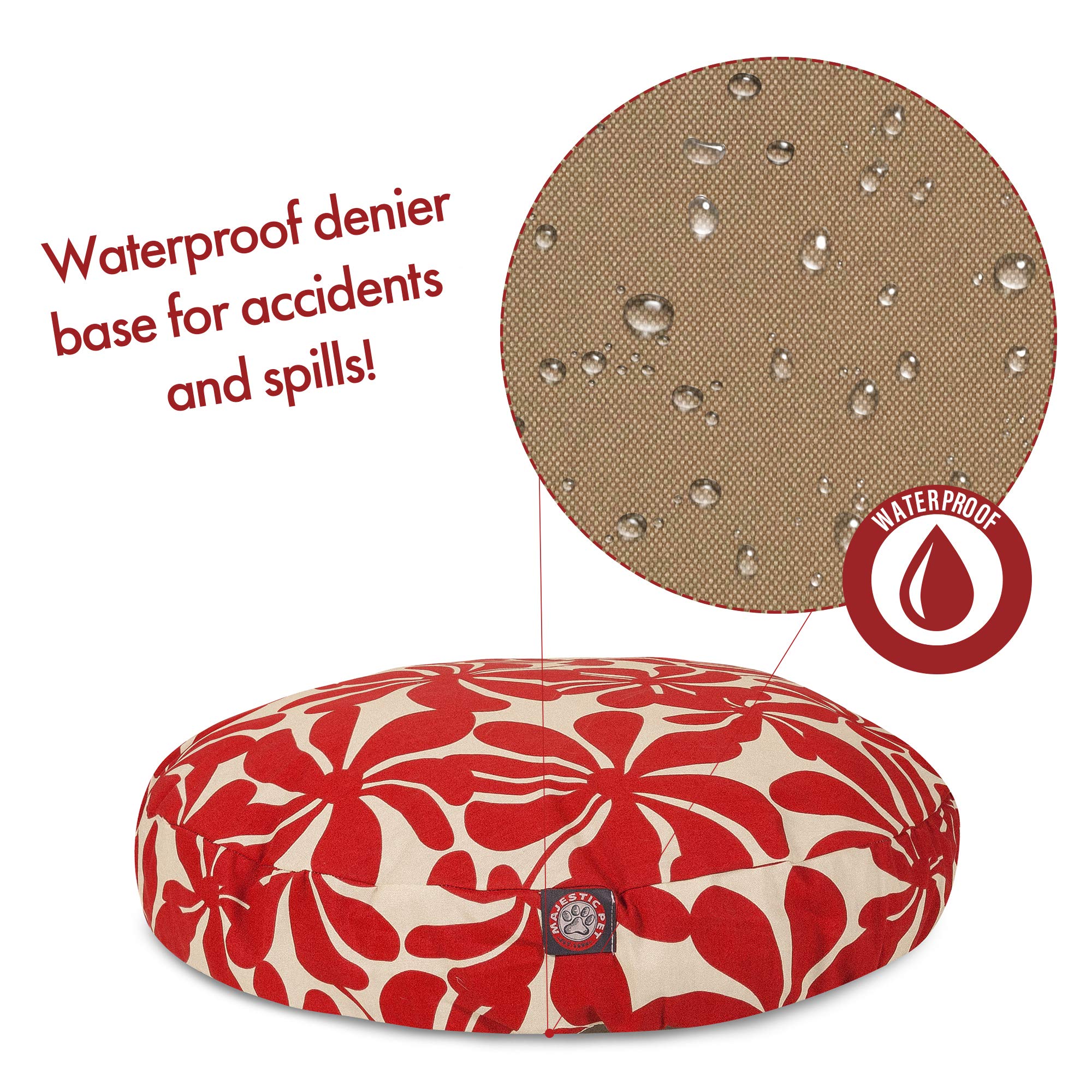 Red Plantation Small Round Indoor Outdoor Pet Dog Bed With Removable Washable Cover By Majestic Pet Products