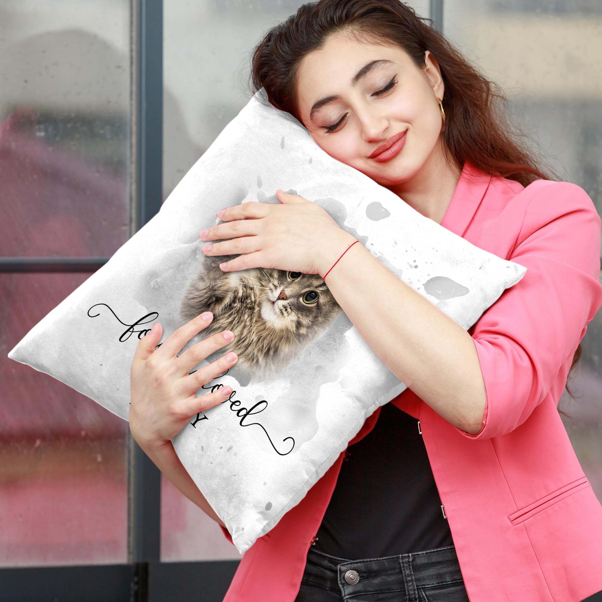 Funny Diy Custom Pet Memorial Gifts For Loss Of Dogs, Personalized Pet Watercolor Portrait Throw Pillows With Pictures, Dog Cat