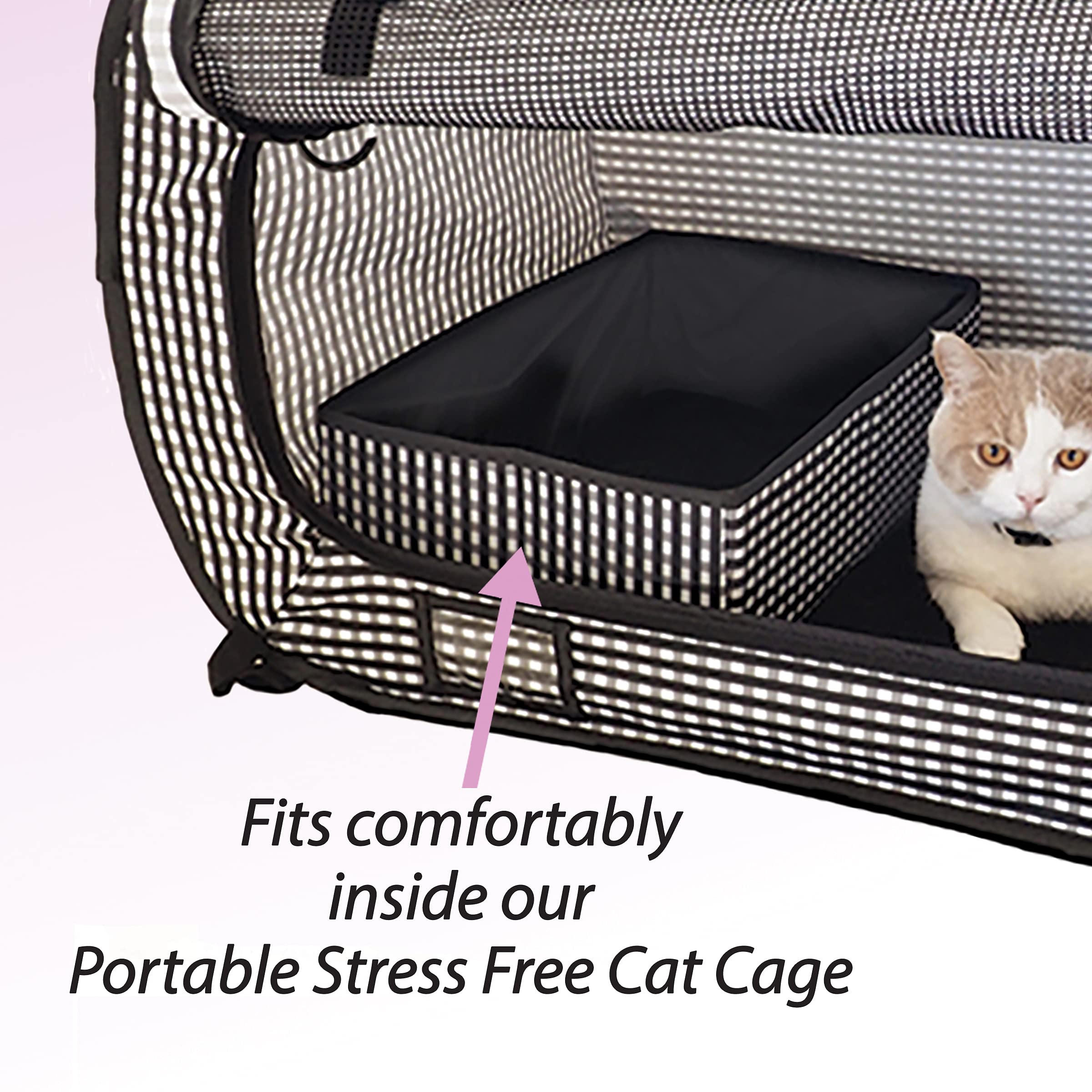 Necoichi Portable Stress Free Cage Carrier And Litter Box, Indoor & Outdoor, Travel (Black, Litter Box)