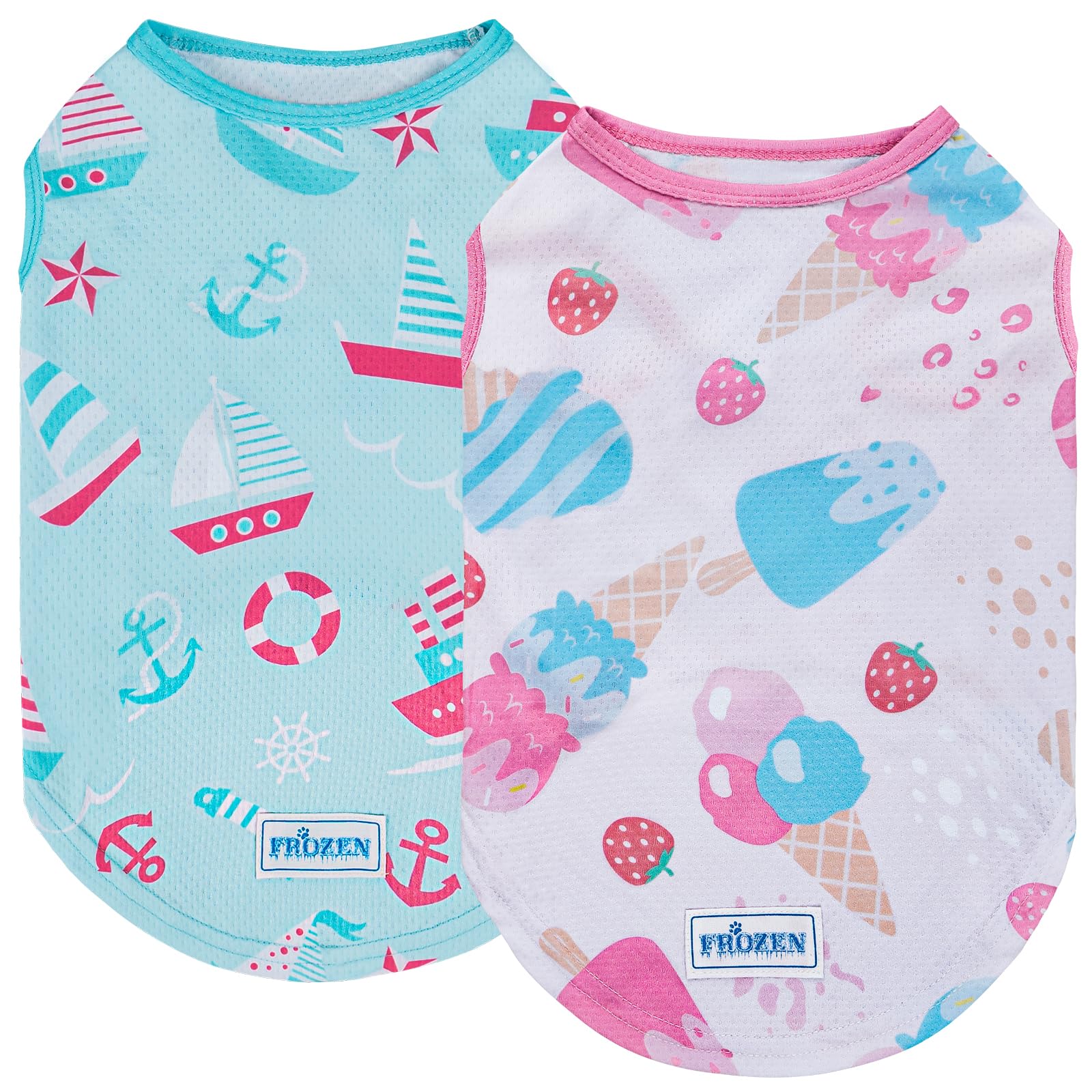 Kyeese 2 Pack Dog Cooling Shirts For Summer Breathable Instant Cooling Dog Vest Summer Pet Clothes For Hunting, Training, Campin