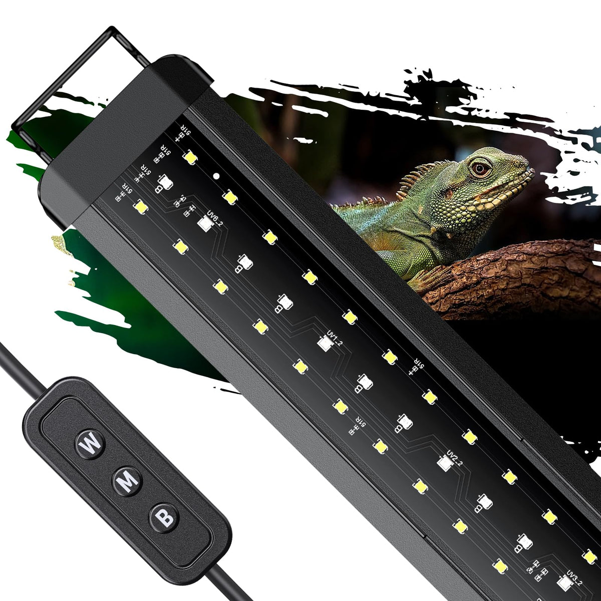 Pawfly 14 W Uvb Light For Reptiles For 18'' To 24'' Terrariums Extendable Reptile Tank Light With Full Spectrum Brilliant With D