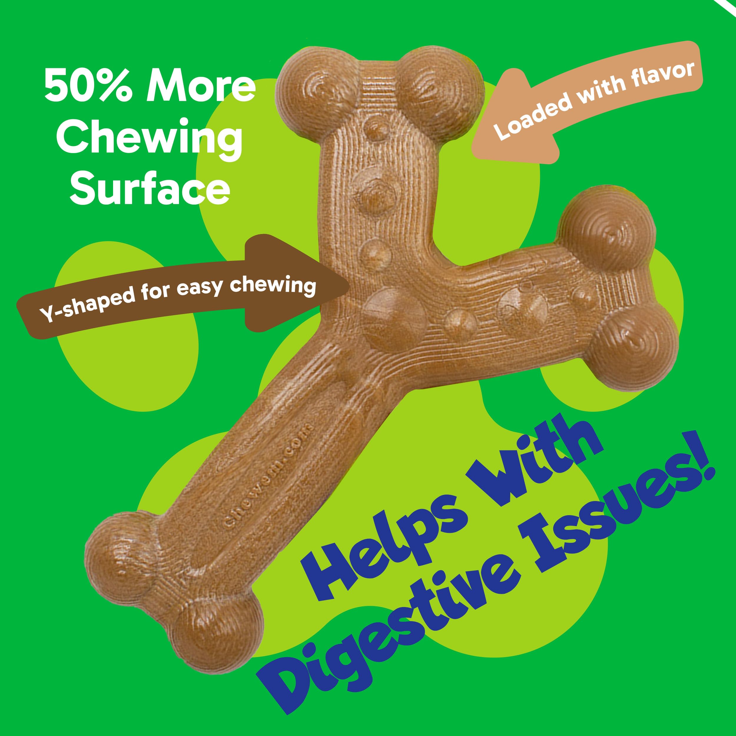 Chew'Ems Durable Chewy Dog Toys | Long-Lasting & Flavorful Chew Dog Toys, Large Dog Breeds | Beef-Flavored, Large Dogs