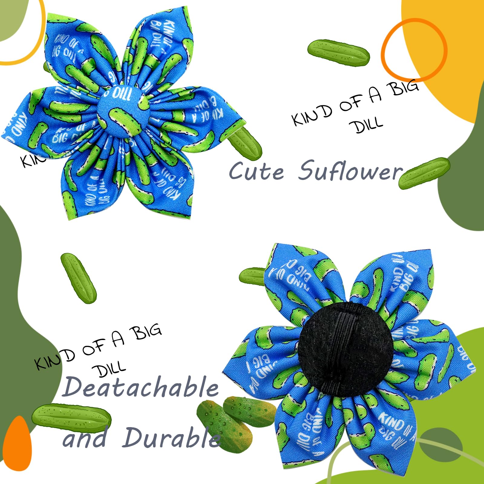 Elegant little tail Dog Collar, Dog Collar with Flower Boy Girl Pet Collar Flowers Soft Durable Dog Flower Collar for X-Small Do