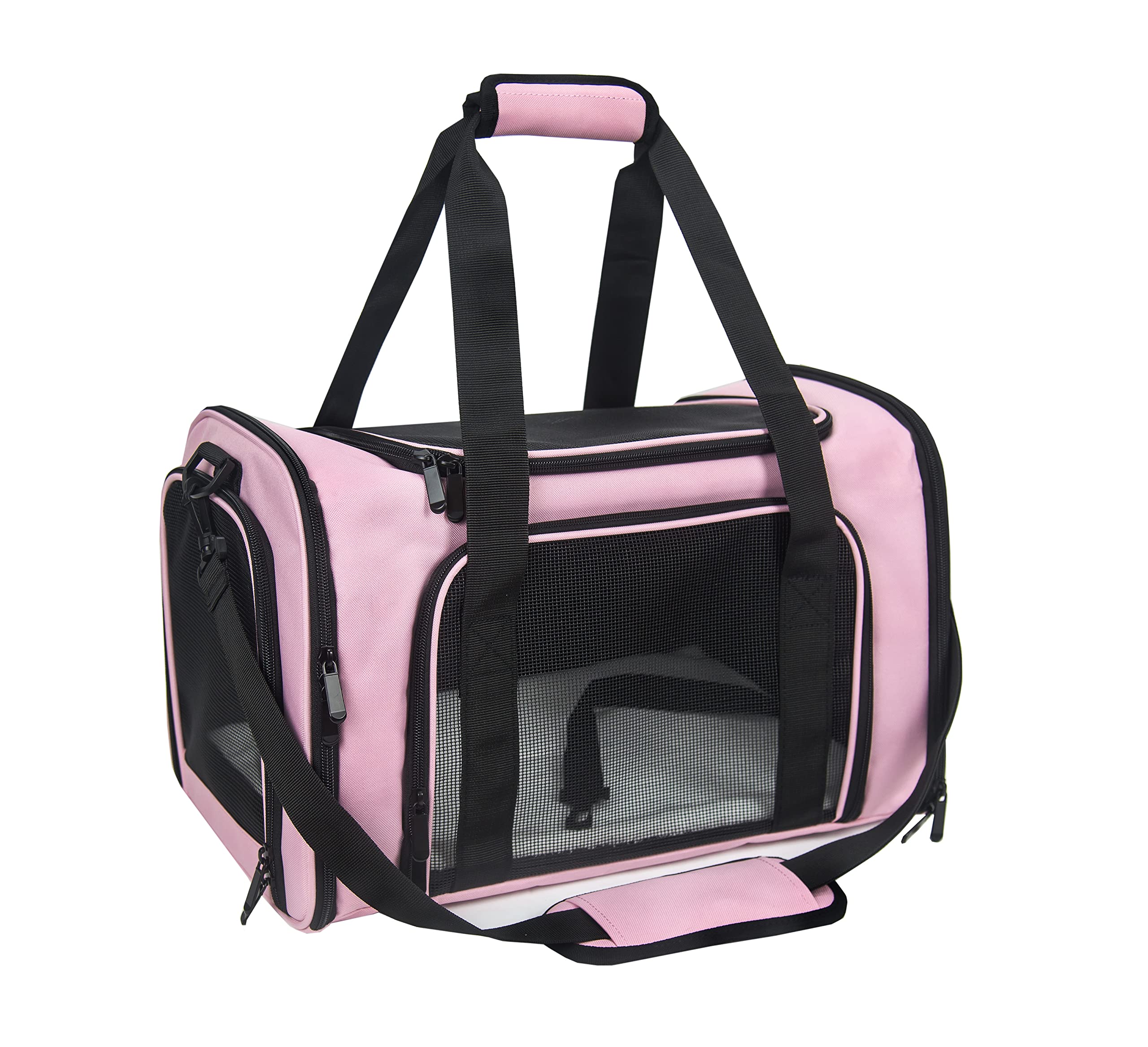 Nextfri Soft Sided Carrier For Small Medium Cats Dogs,Tsa Airline Approved Collapsible Travel Pet Carrier Medium Pink