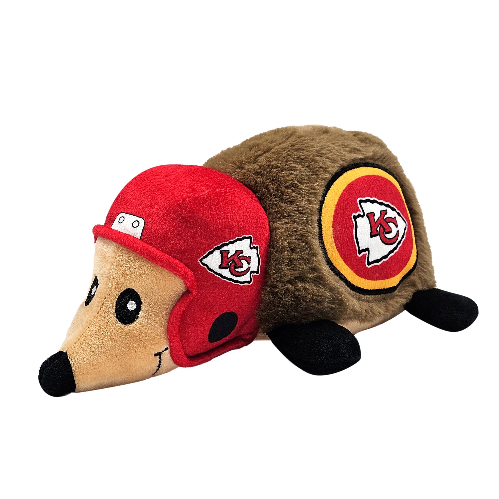 Nfl Kansas City Chiefs Plush Hedgehog Toy For Dogs & Cats, Cool Soft Pet Toy For Fun And Interactive Play, Dog Chew Toy With Squ
