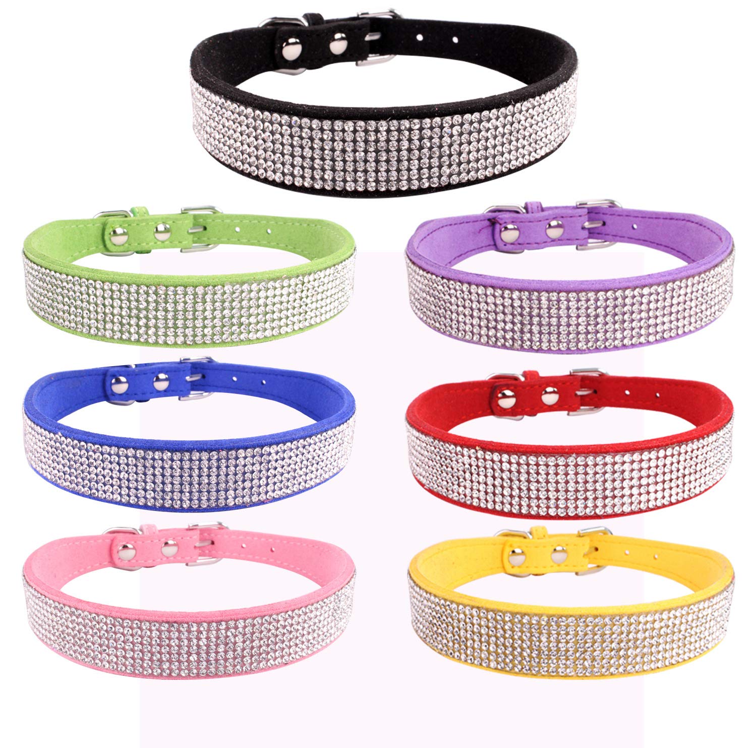 Yorkie Collar Girl,Rhinestone Dog Collars Bling Diamond Cute Sparkly Jewelry Cat Collar For Xs Small Medium Large Girl Female Pr