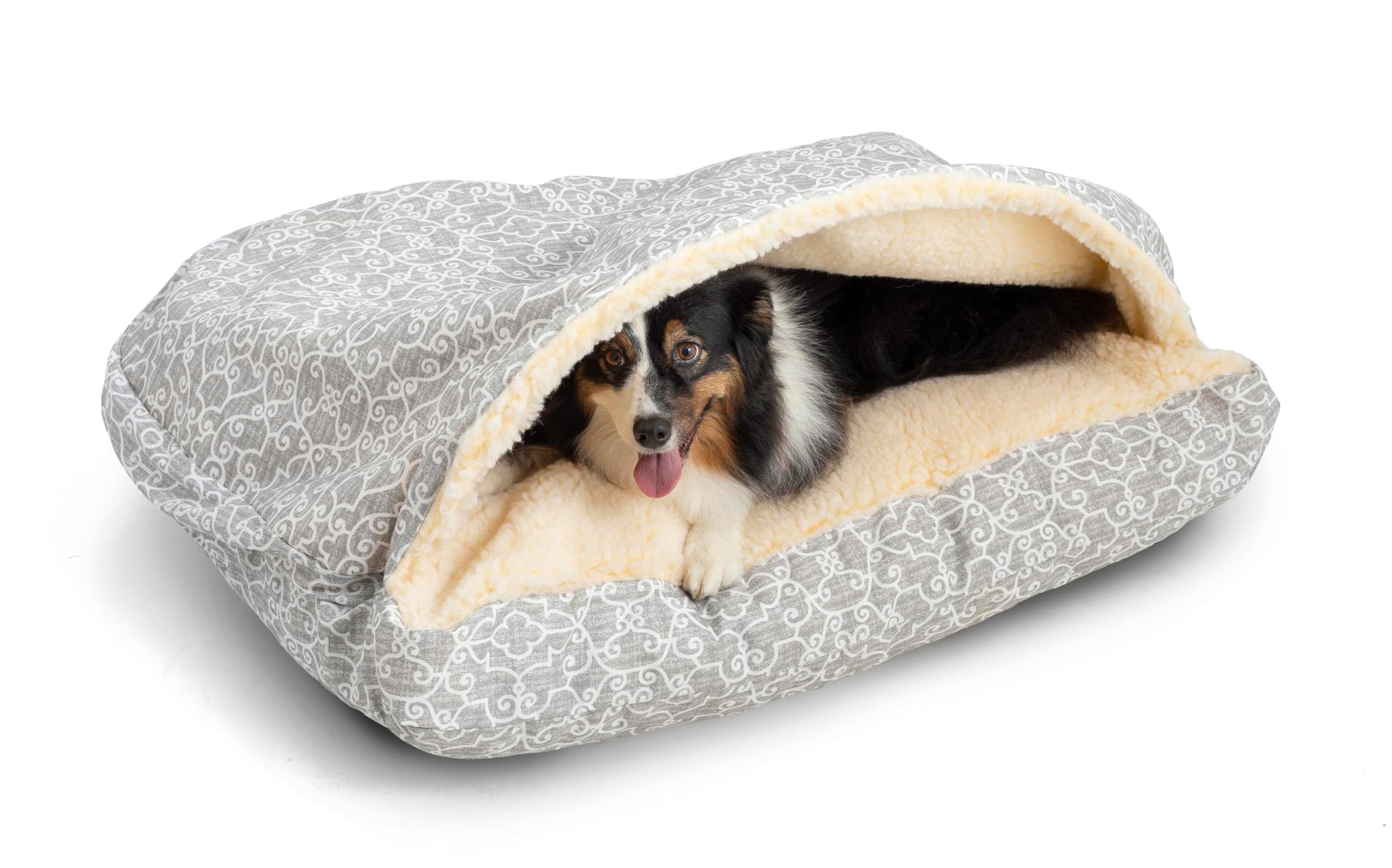 Snoozer Pet Products Luxury Rectangle Cozy Cave, Wag Collection, Large, Ramey Gray
