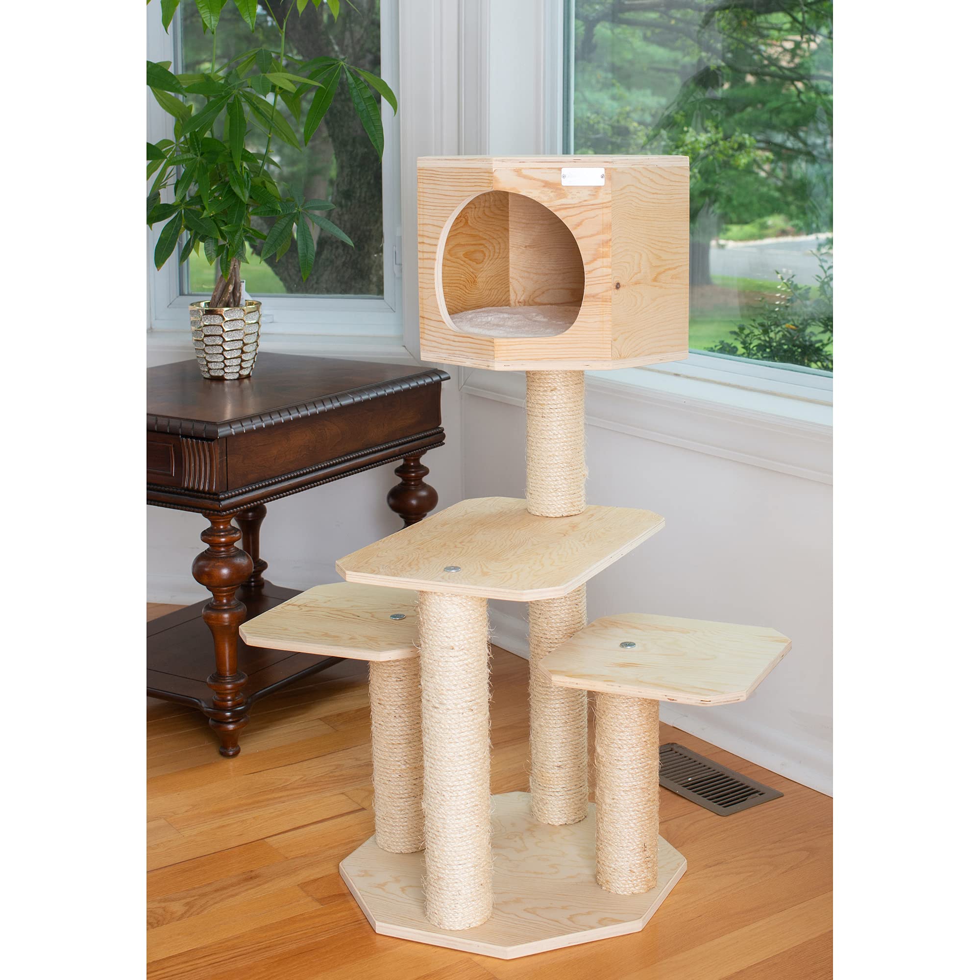 Armarkat Premium Pinus Sylvestris Wood Cat Tree S4203, Tan