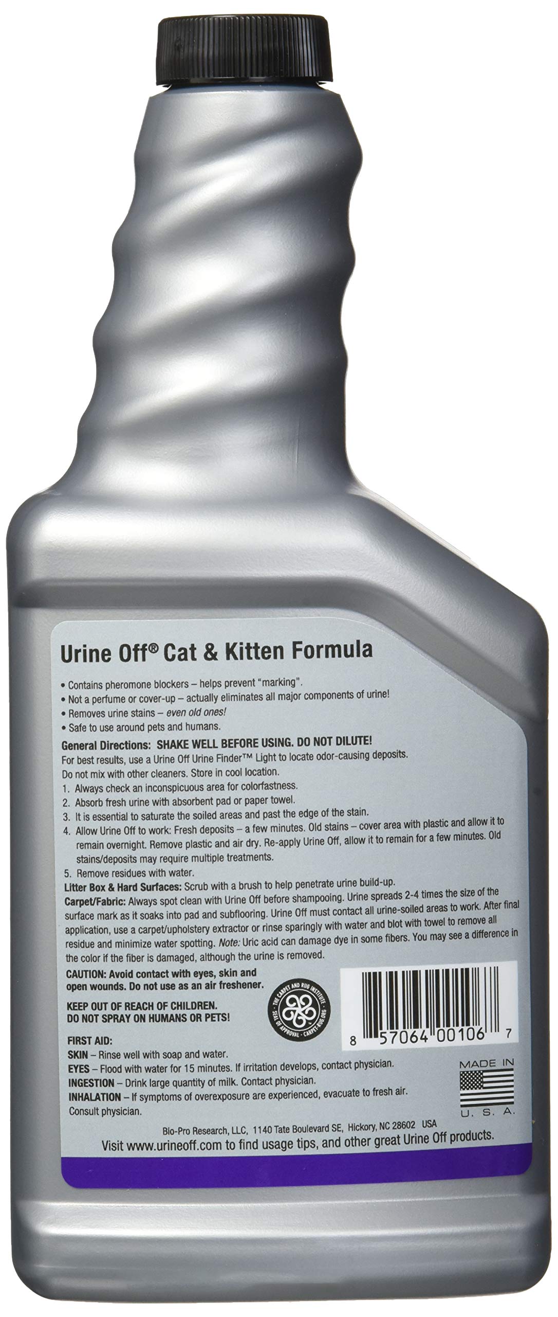 Urine Off Odor And Stain Remover For Cats Sprayer Top 16.9Oz