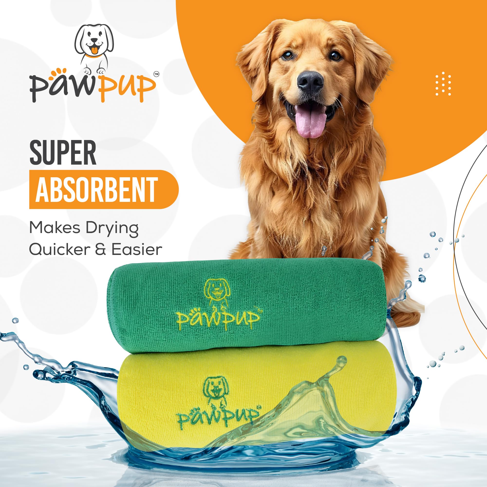 PAWPUP Dog Towels for Drying Dogs Super Absorbent Microfiber Pet Grooming Towel for Dogs, Cats and Other Pets (40 x 24 Inches, Y