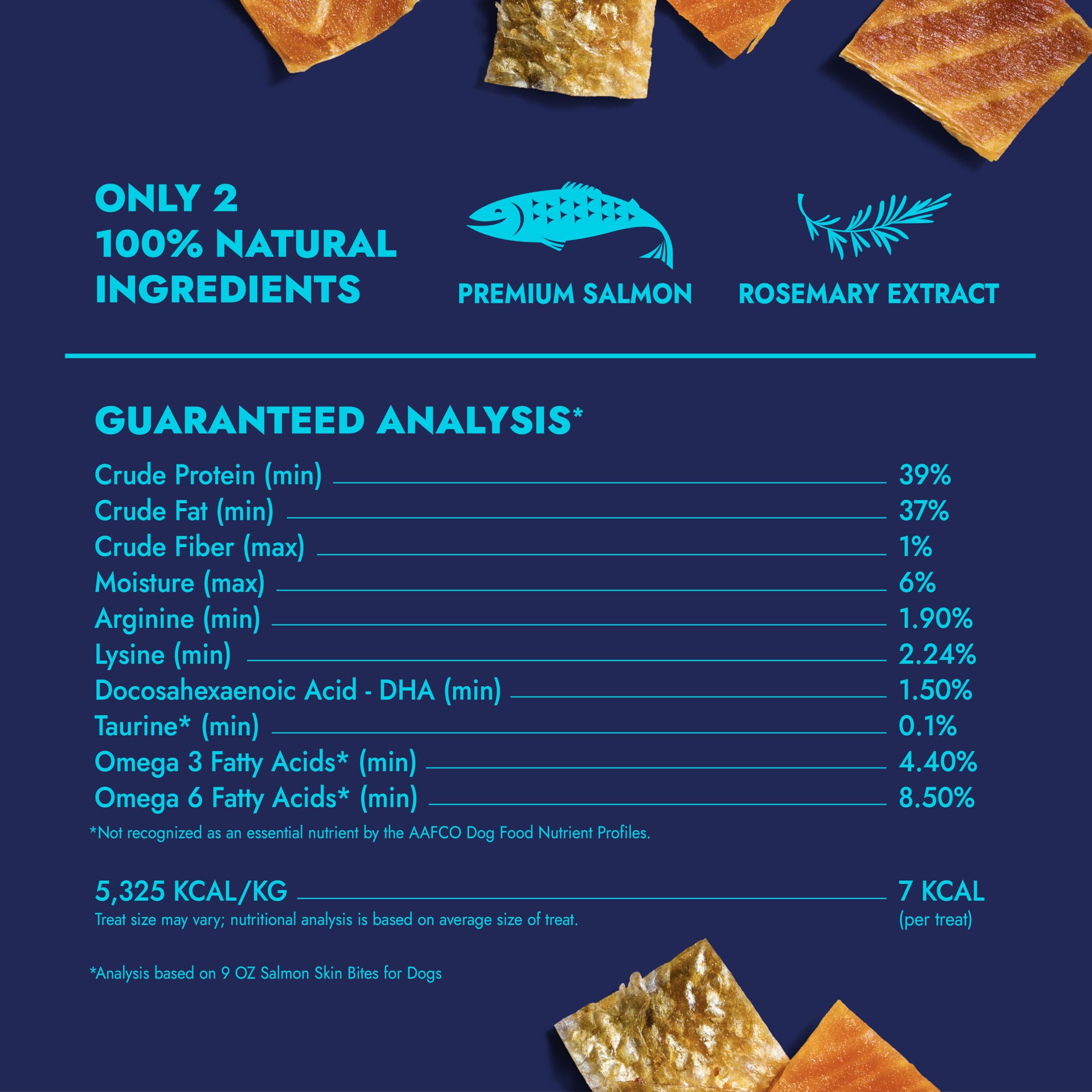 Finfare Freeze Dried Dog Treats, Salmon Skin Bites, Protein & Omega-3s, Grain Free Salmon Dog Training Treats, Crafted in USA, 9